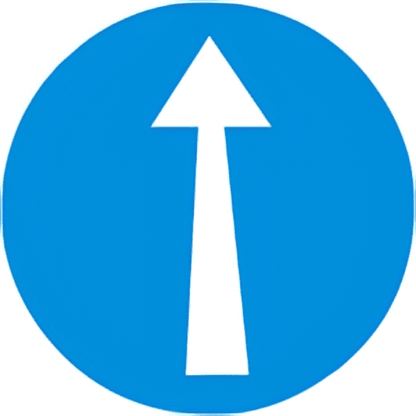 Ahead traffic sign colored