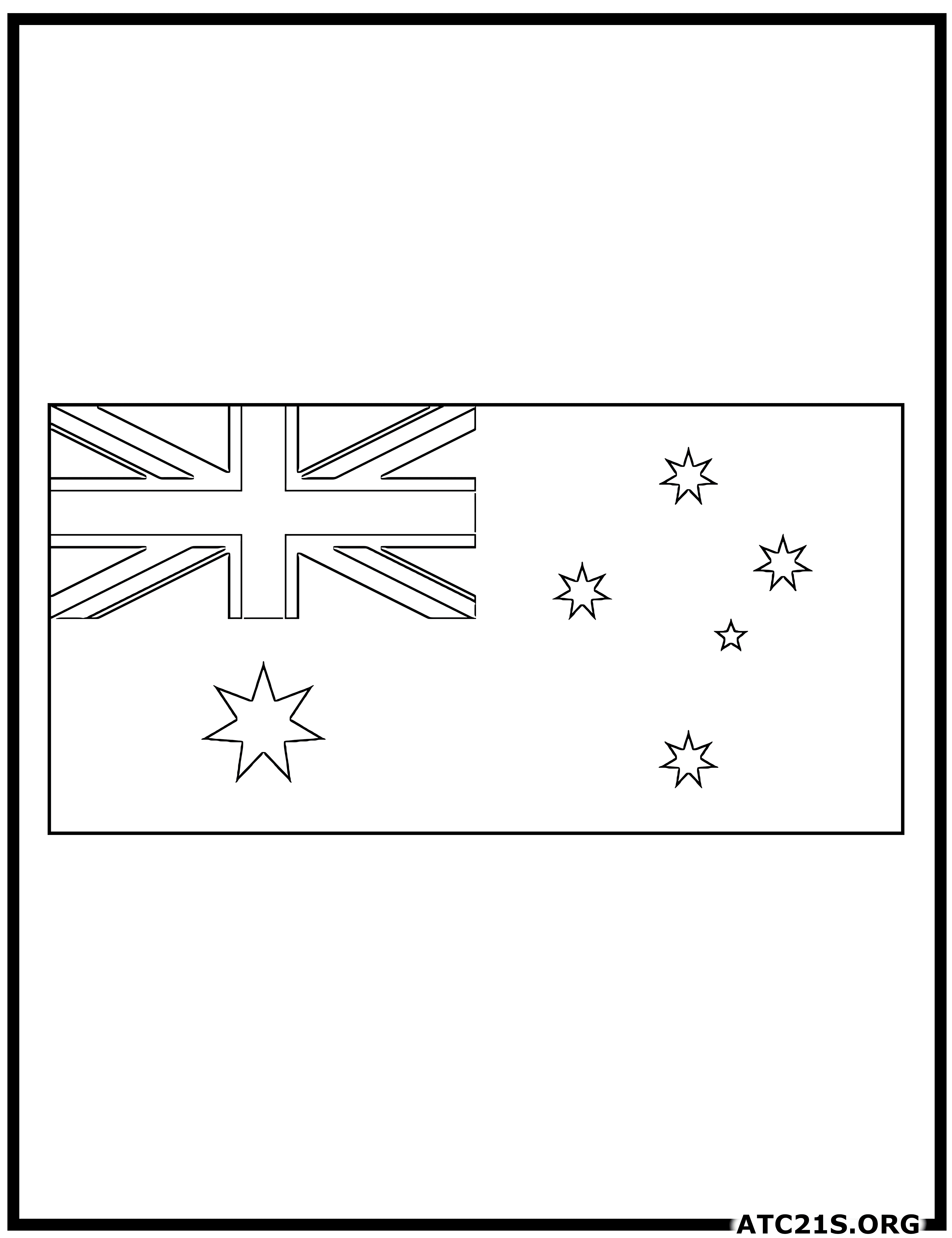 Australia flag coloring page