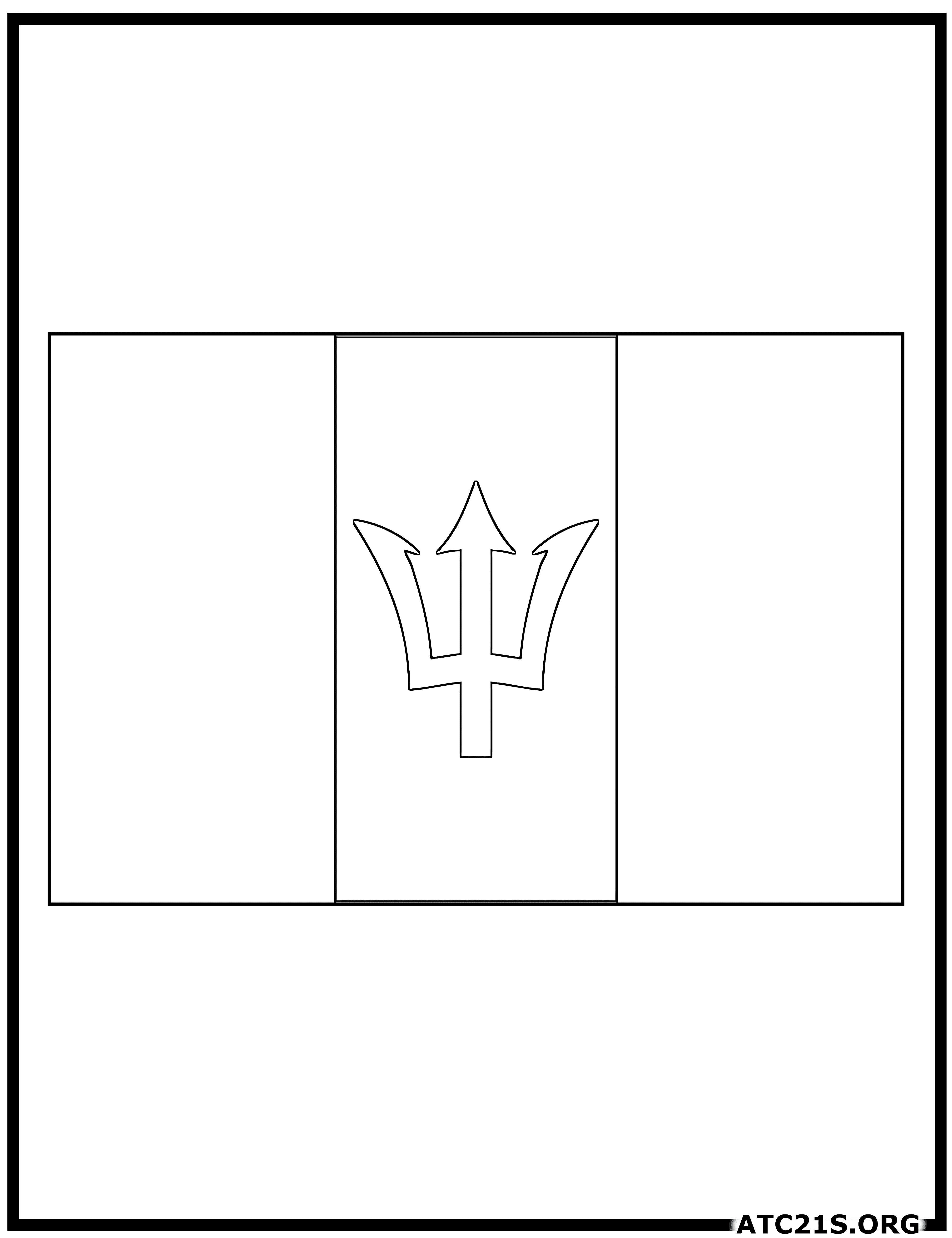 Barbados flag coloring page