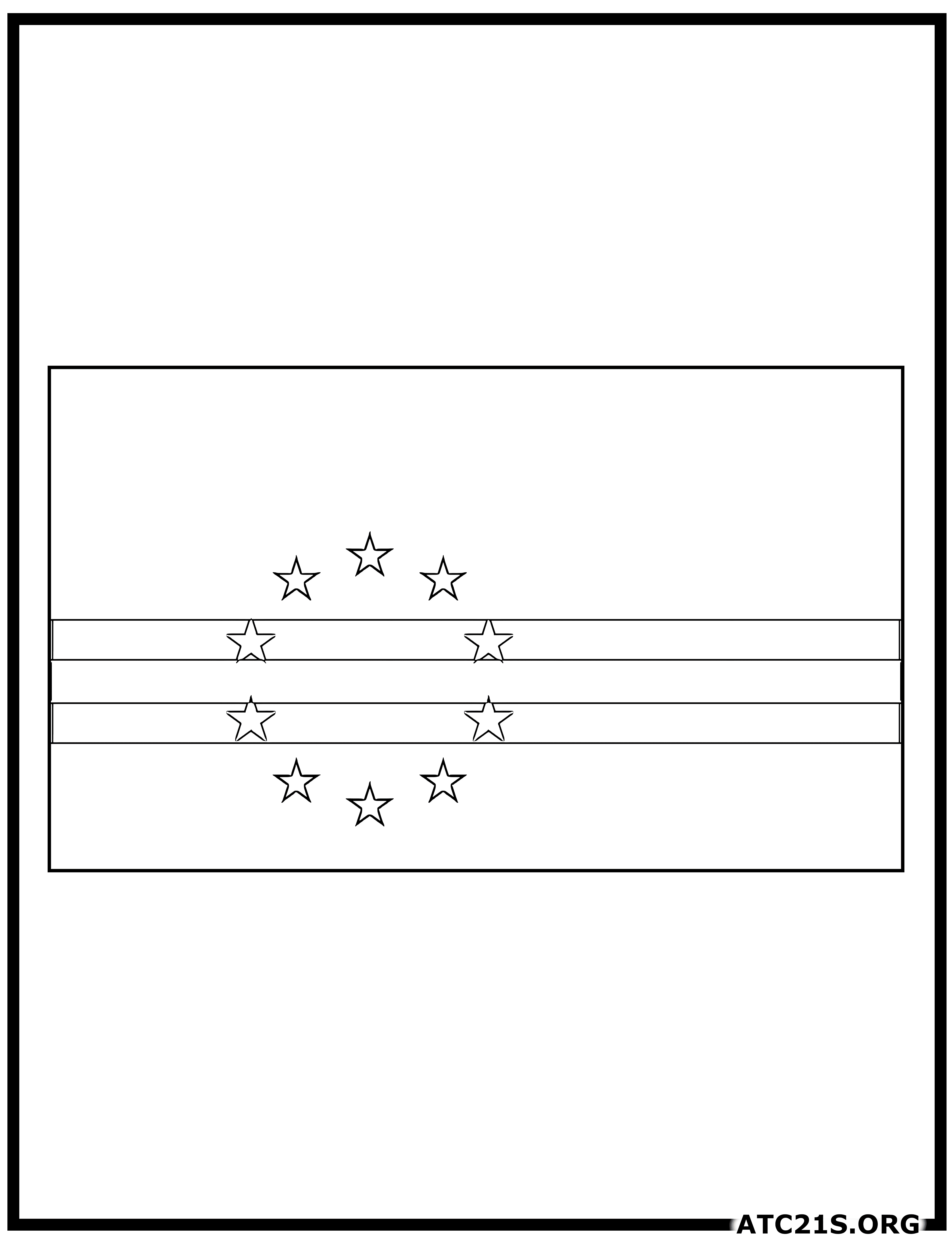 Cabo Verde flag coloring page