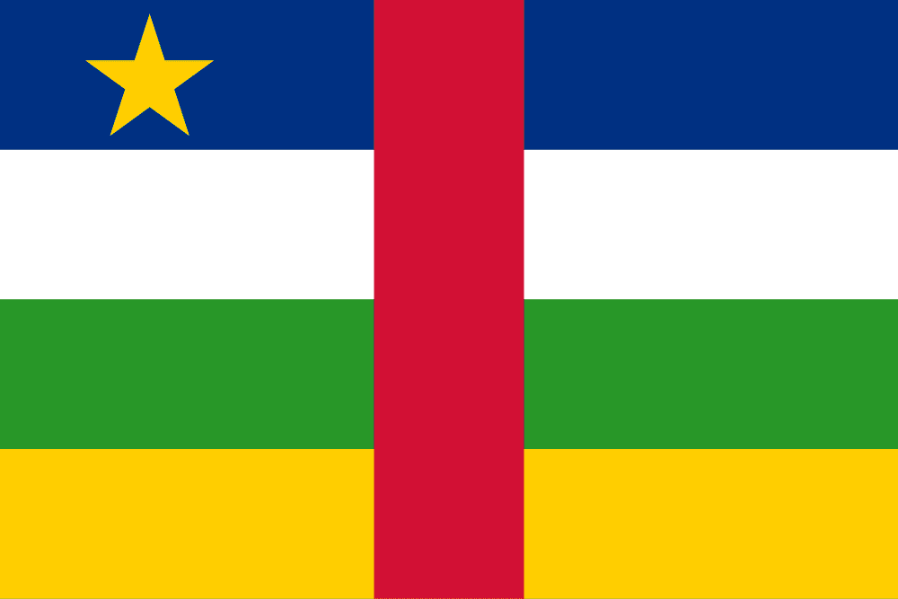 Central African Republic flag colored