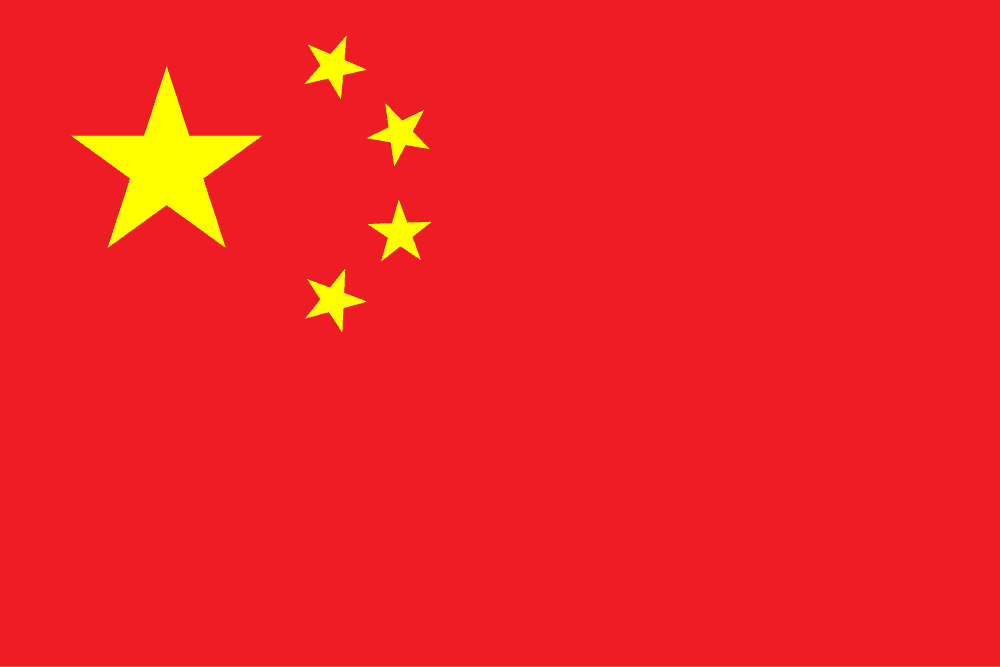China flag colored