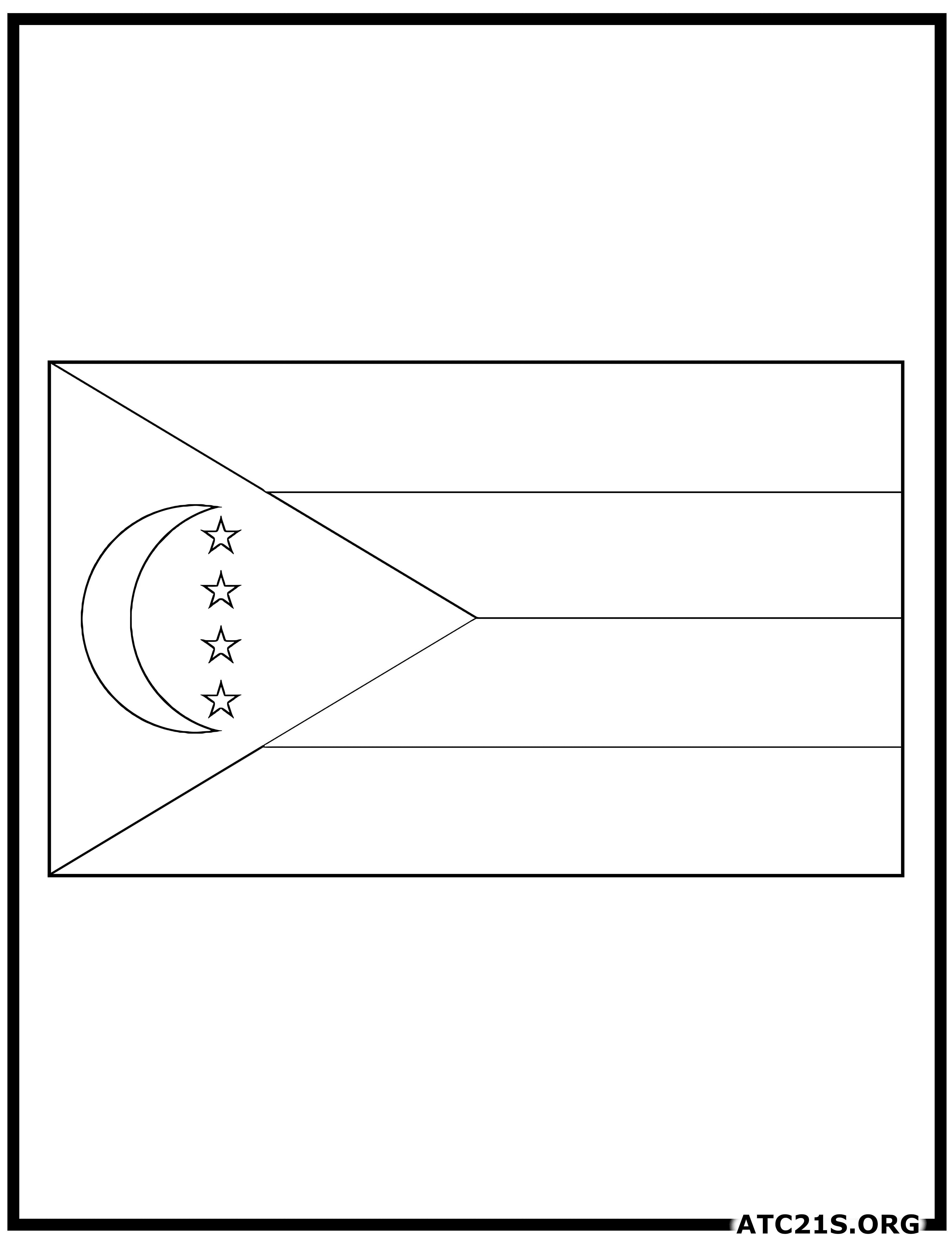 Comoros flag coloring page