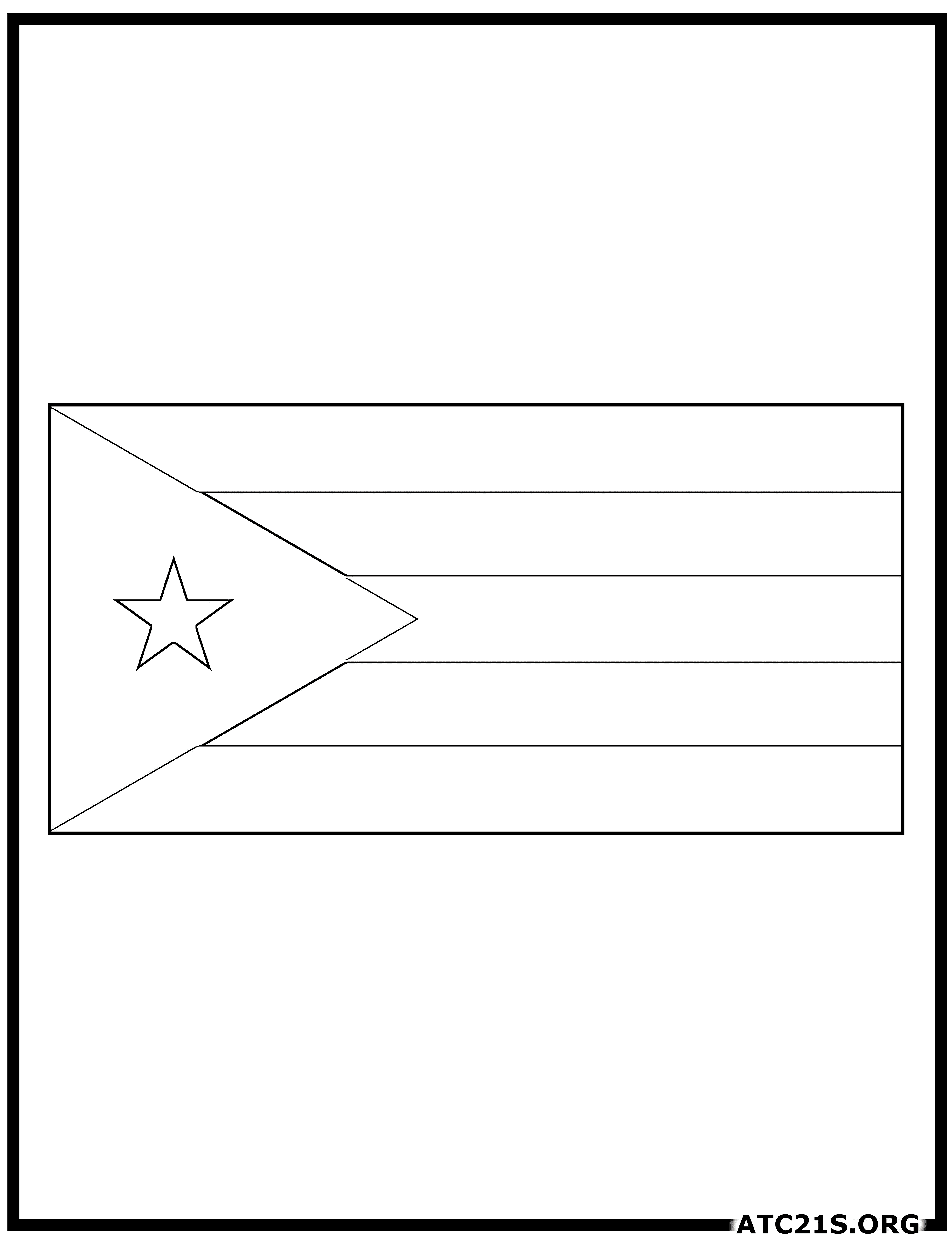 Cuba flag coloring page