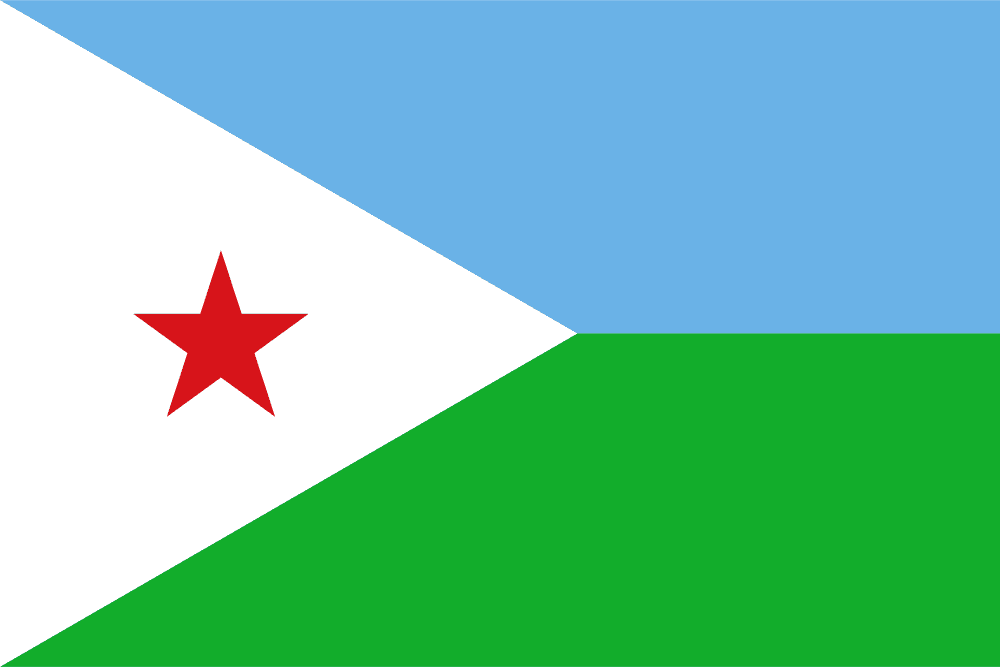 Djibouti flag colored
