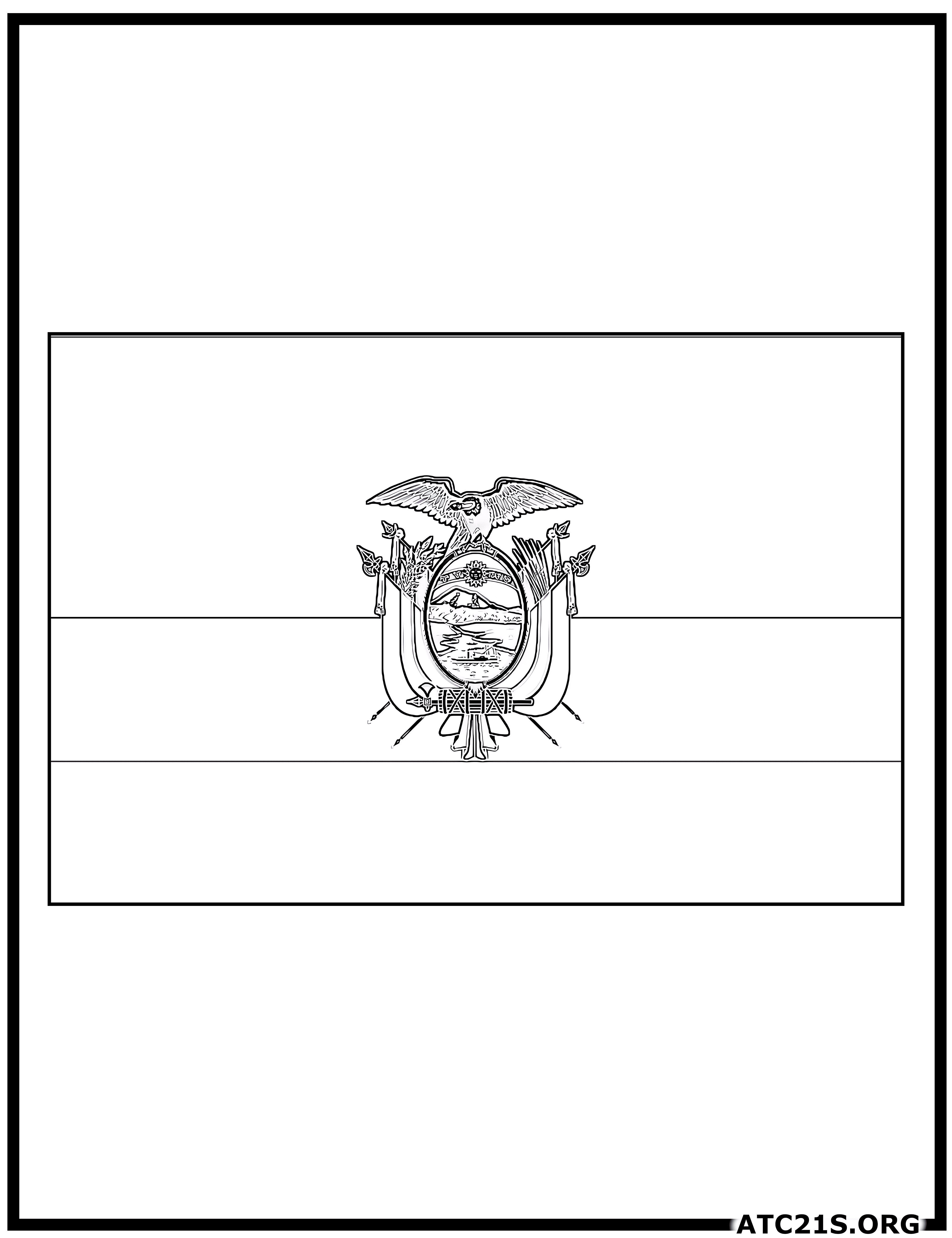 Ecuador flag coloring page