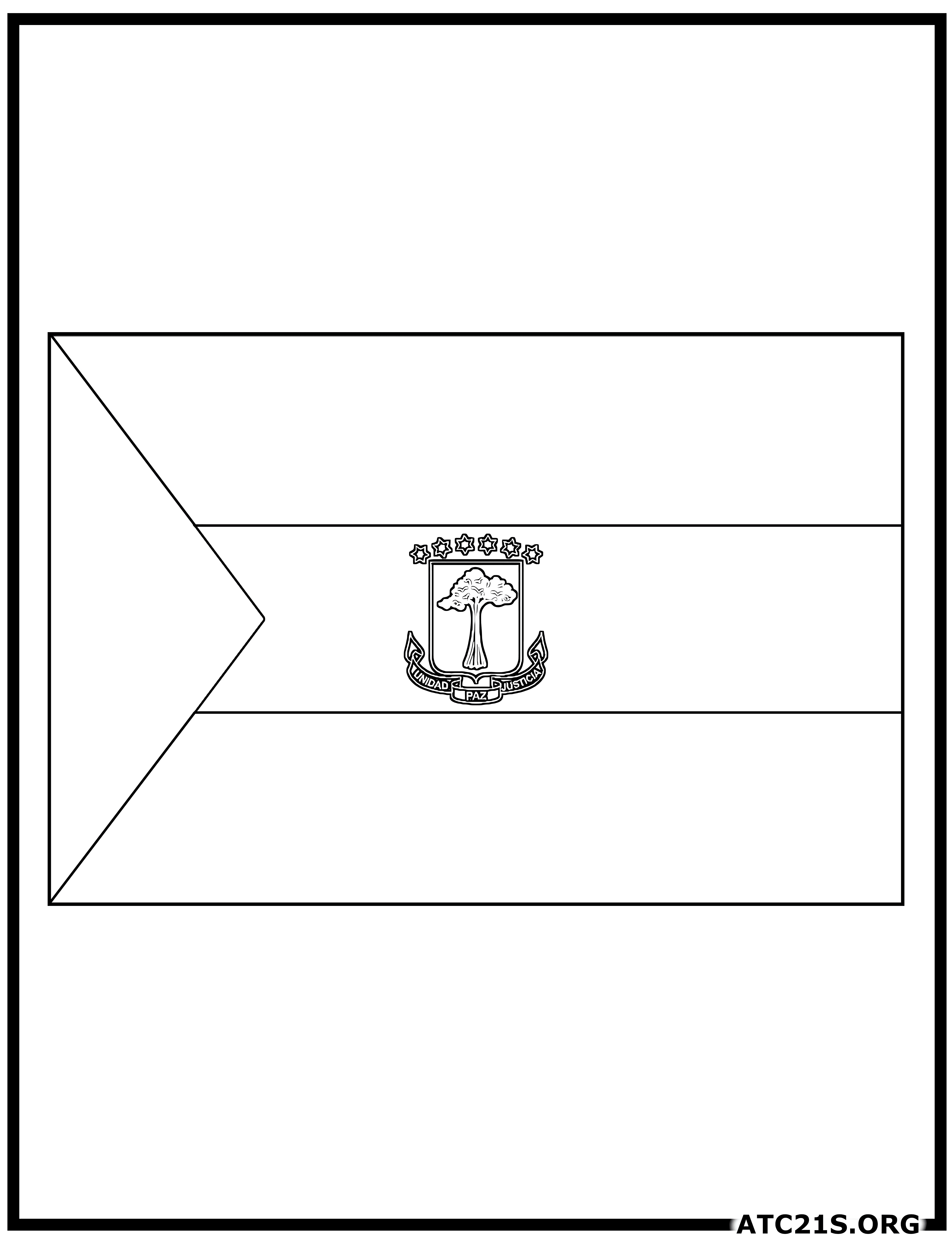 Equatorial Guinea flag coloring page