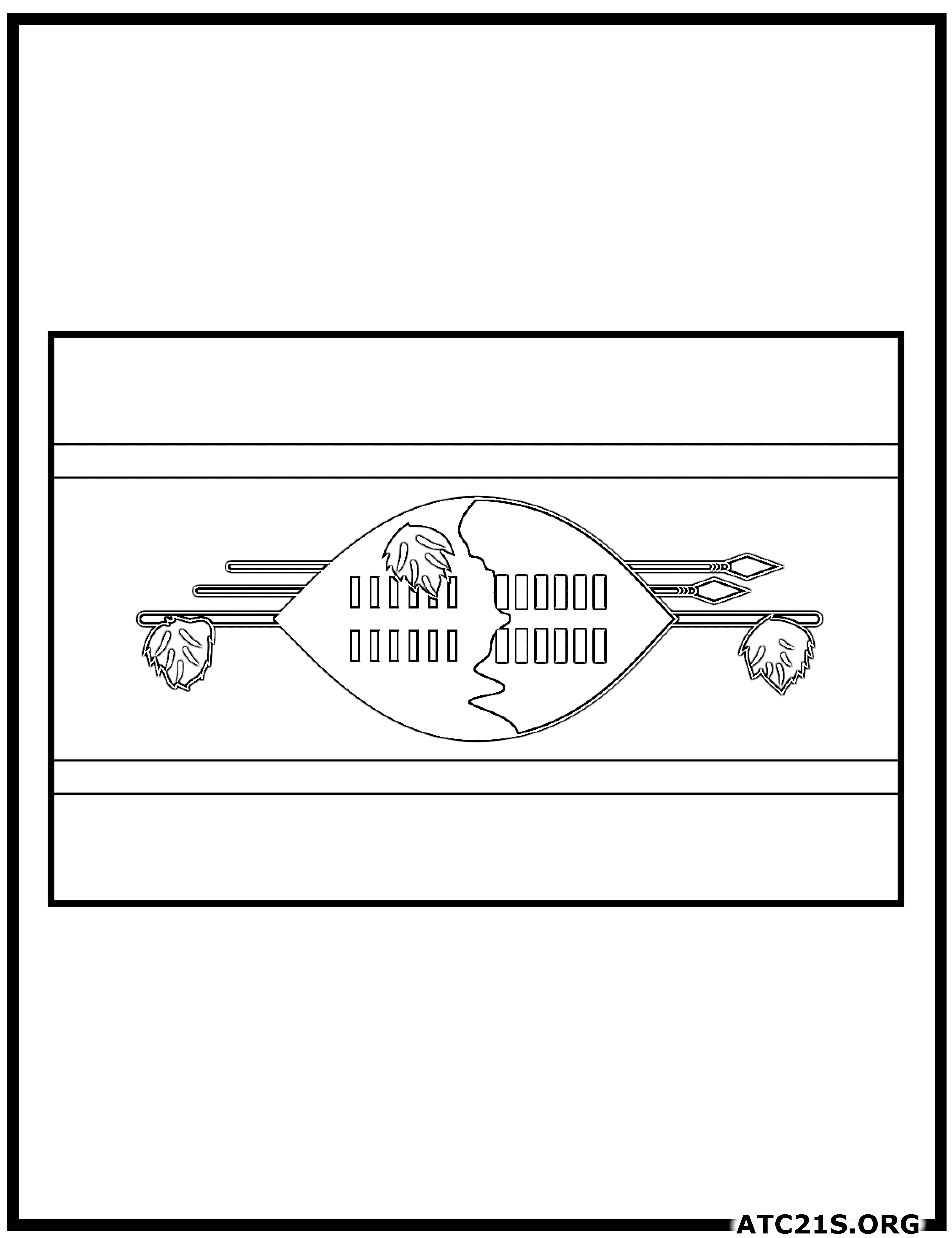 Eswatini flag coloring page