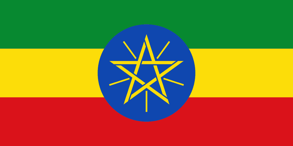 Ethiopia flag colored