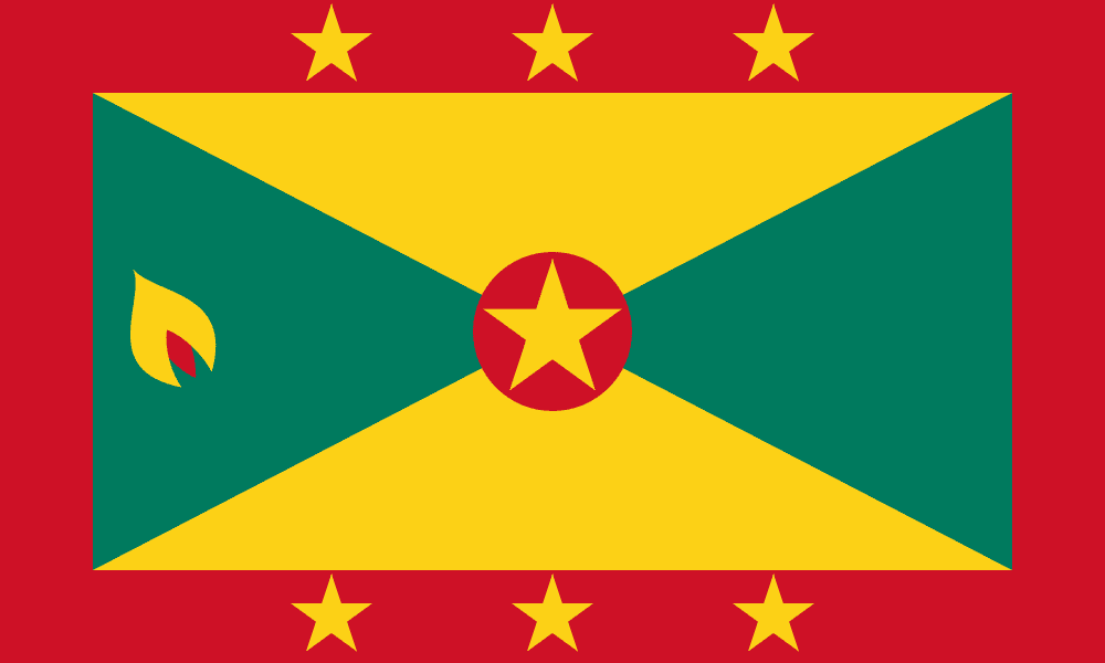 Grenada flag colored