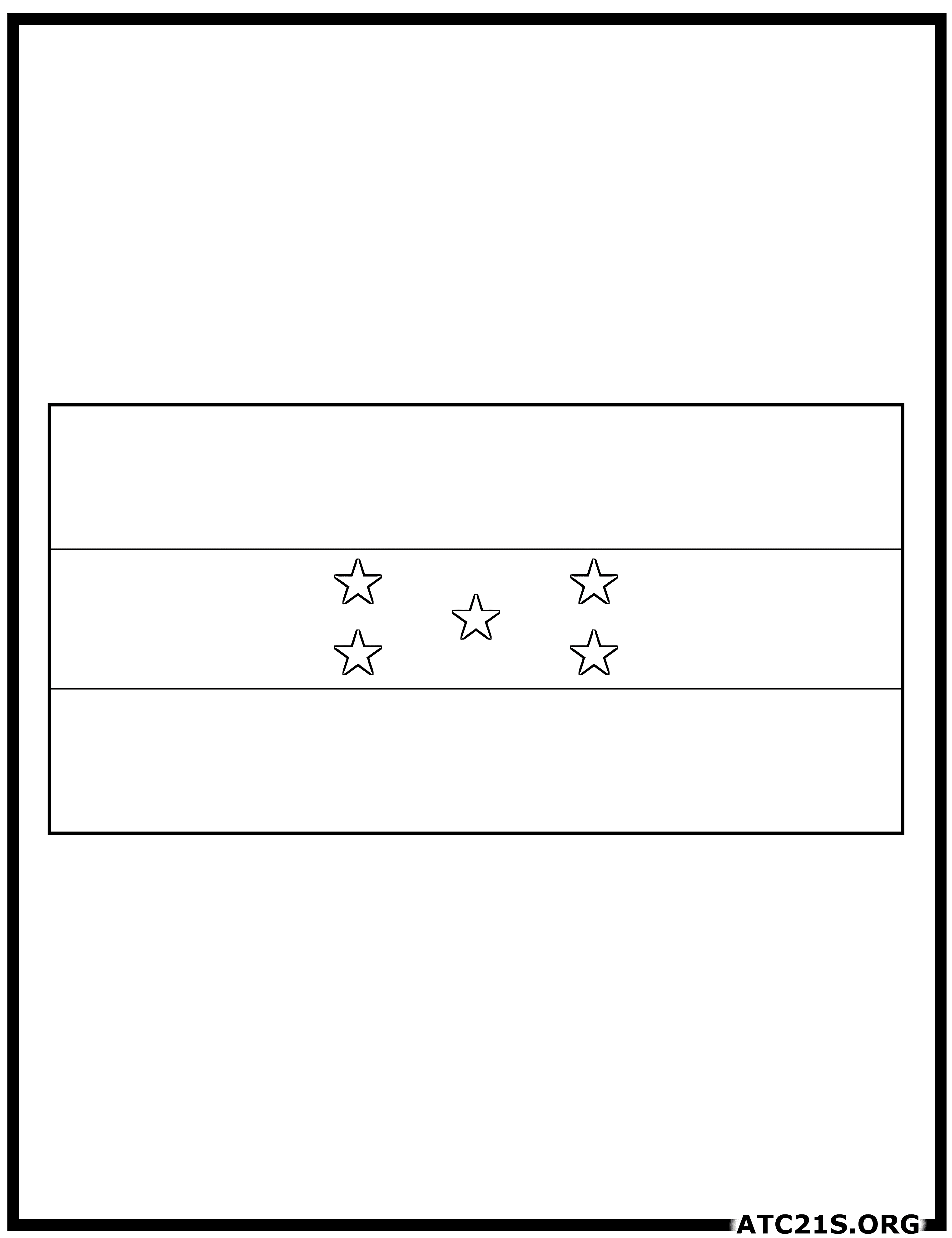 Honduras flag coloring page