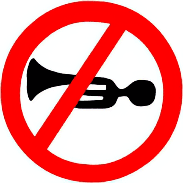 Horn prohibited traffic sign colored