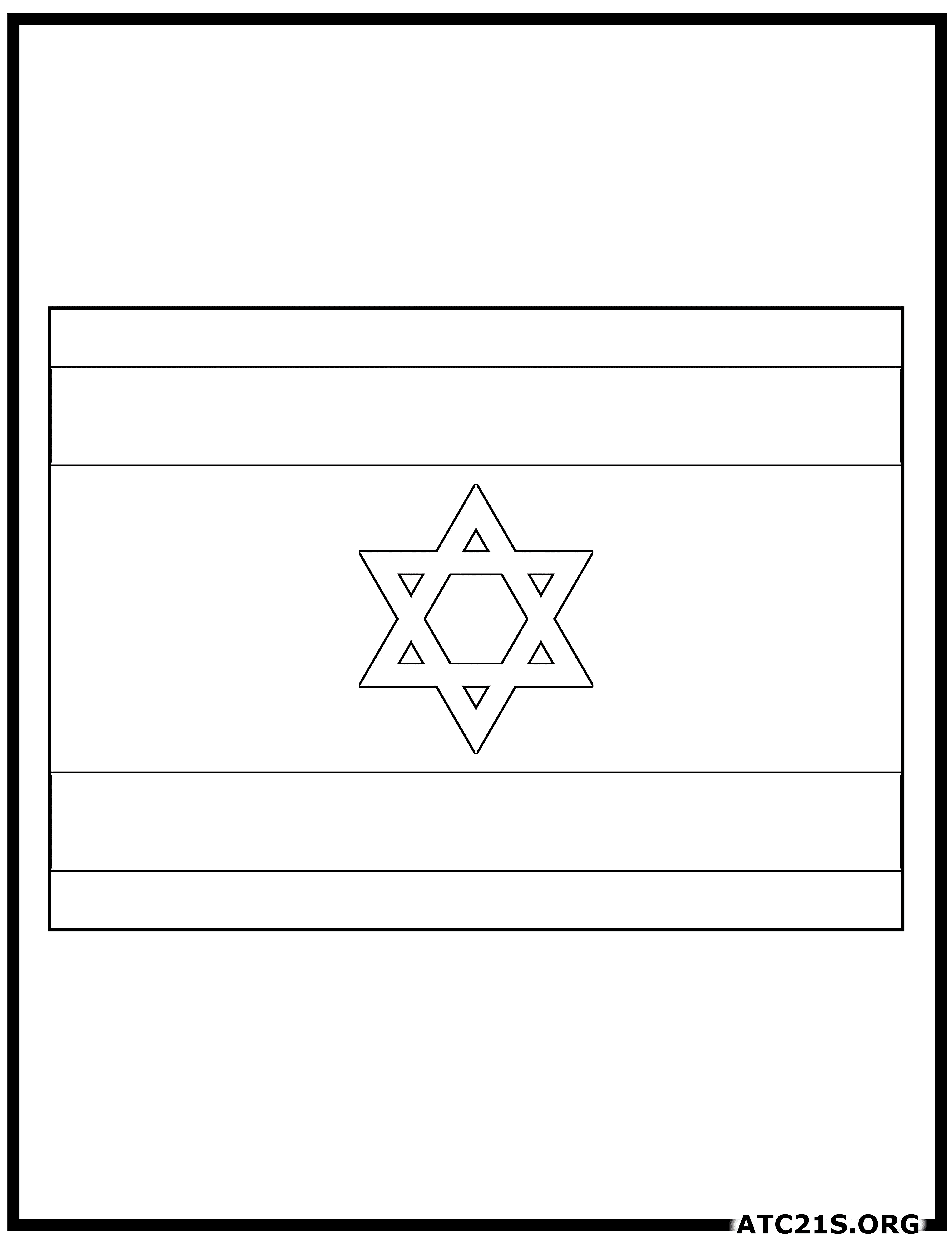 Israel flag coloring page