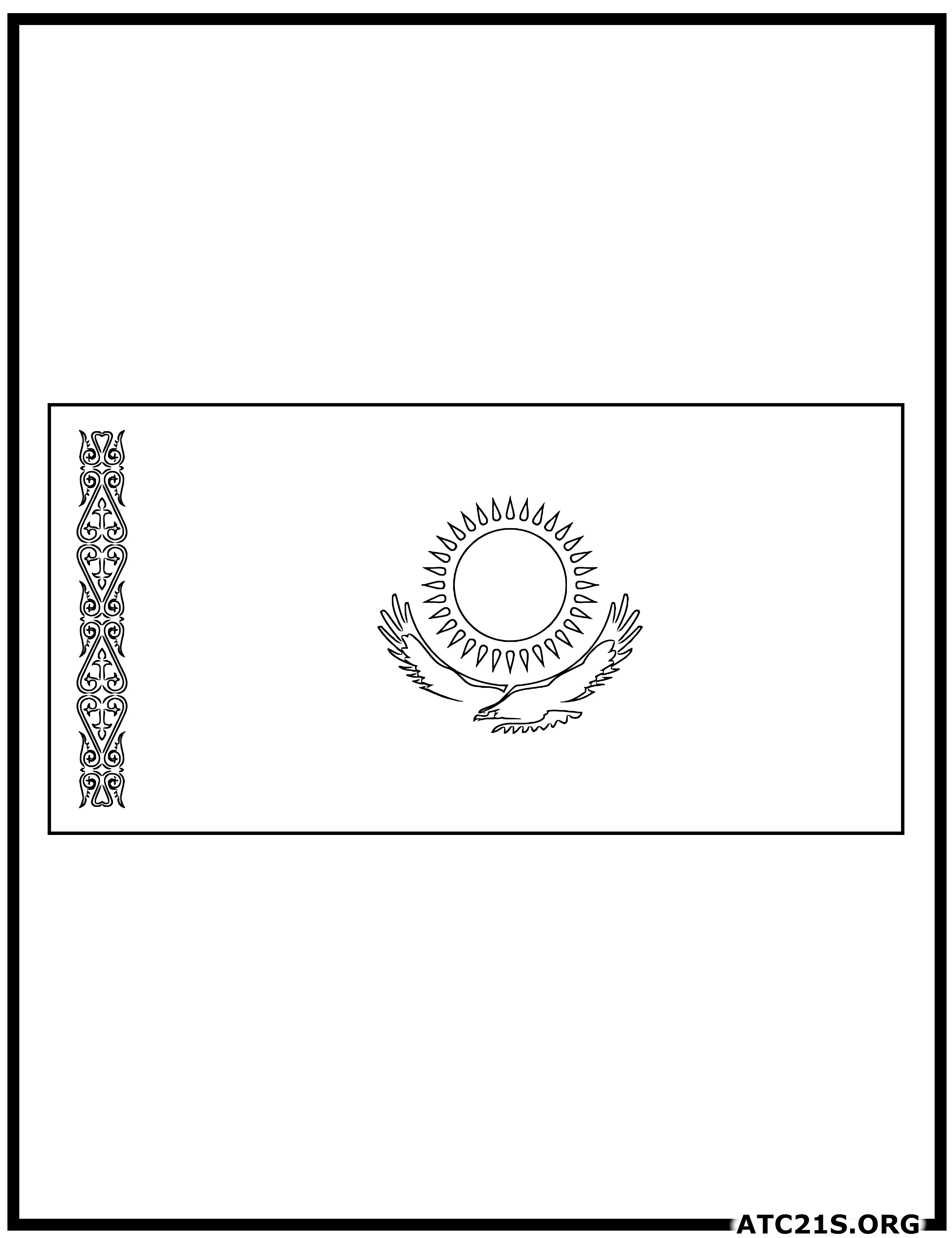 Kazakhstan flag coloring page