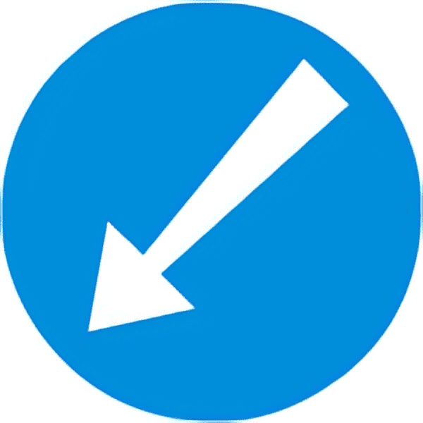 Keep left traffic sign colored