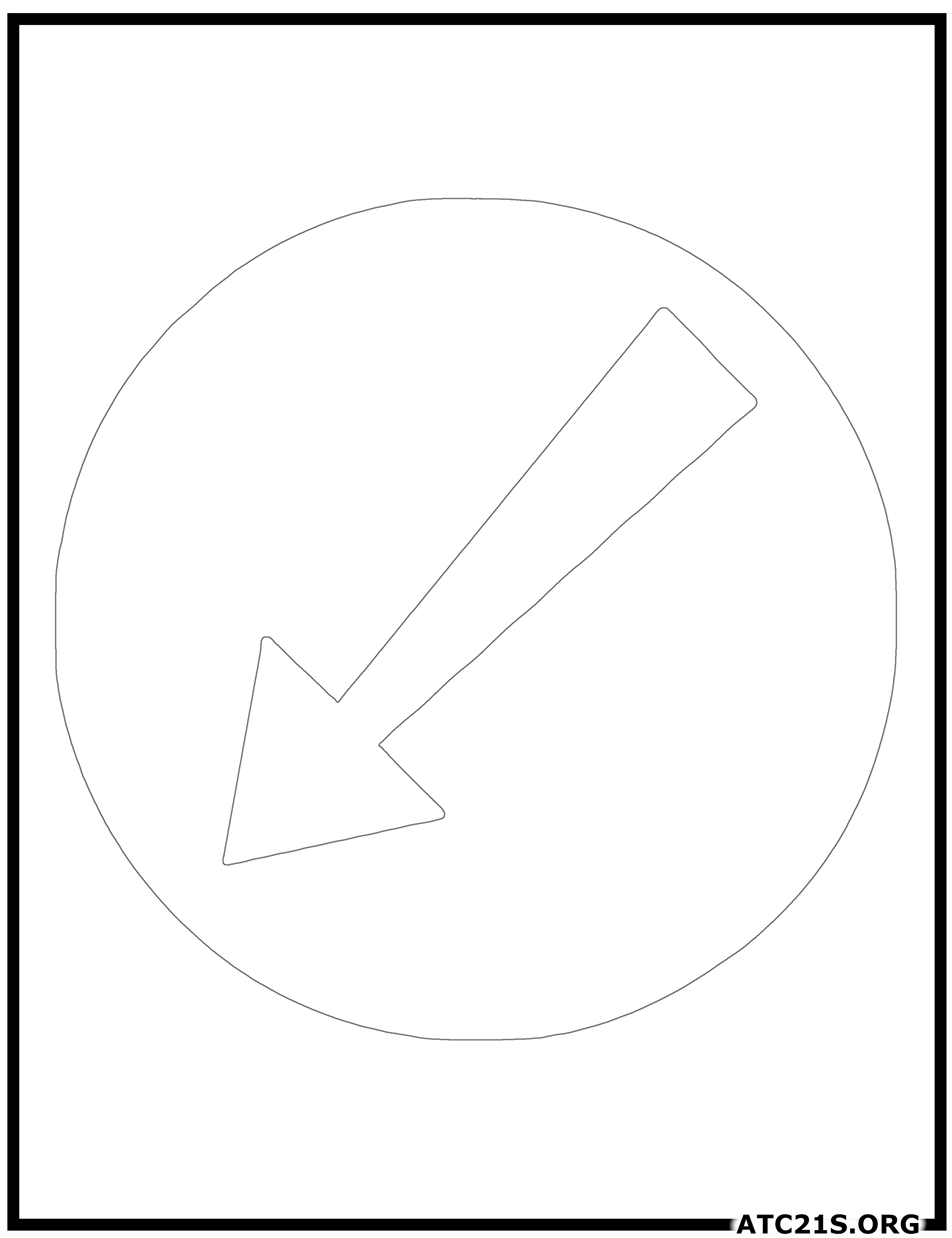Keep Left traffic sign coloring page