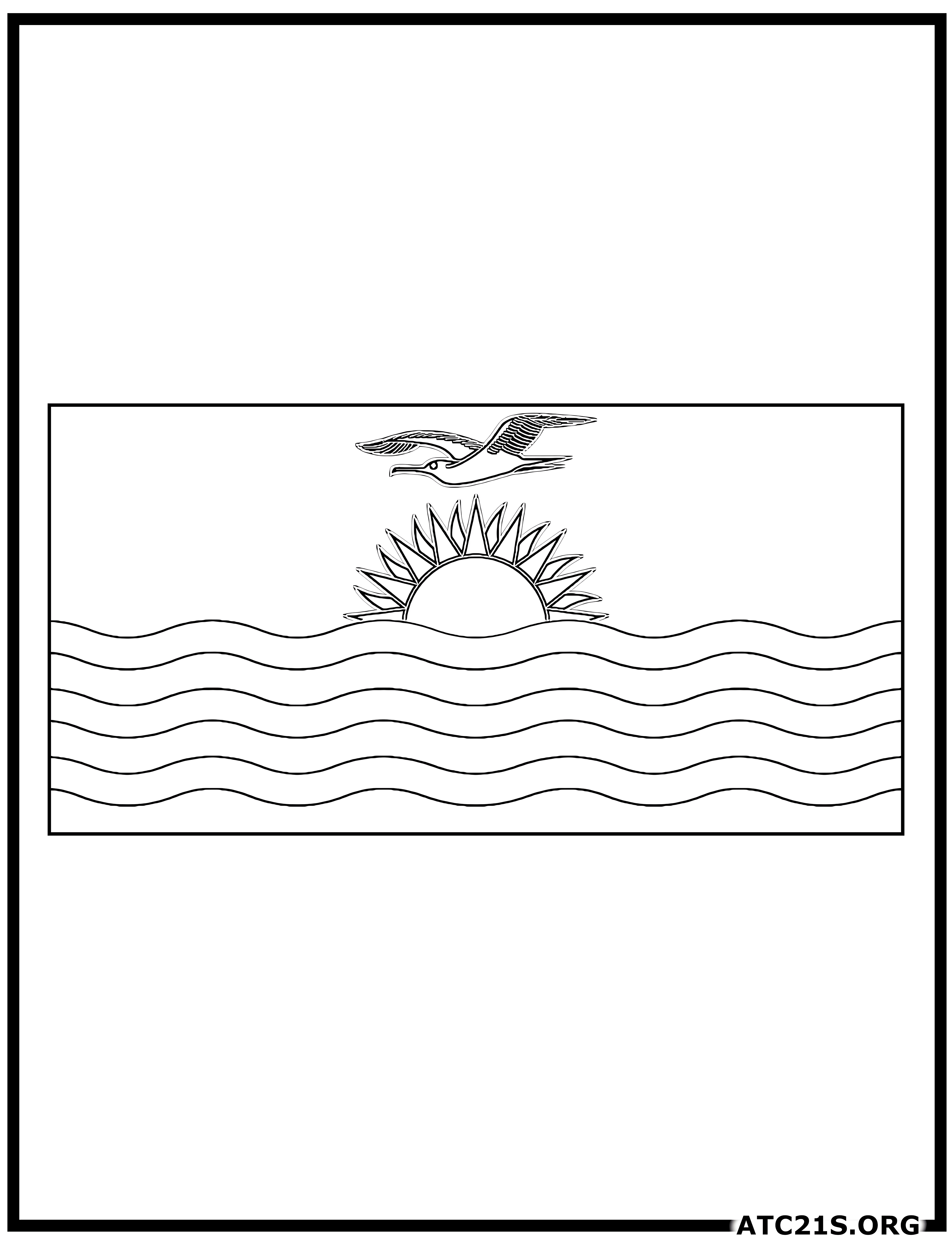 Kiribati flag coloring page