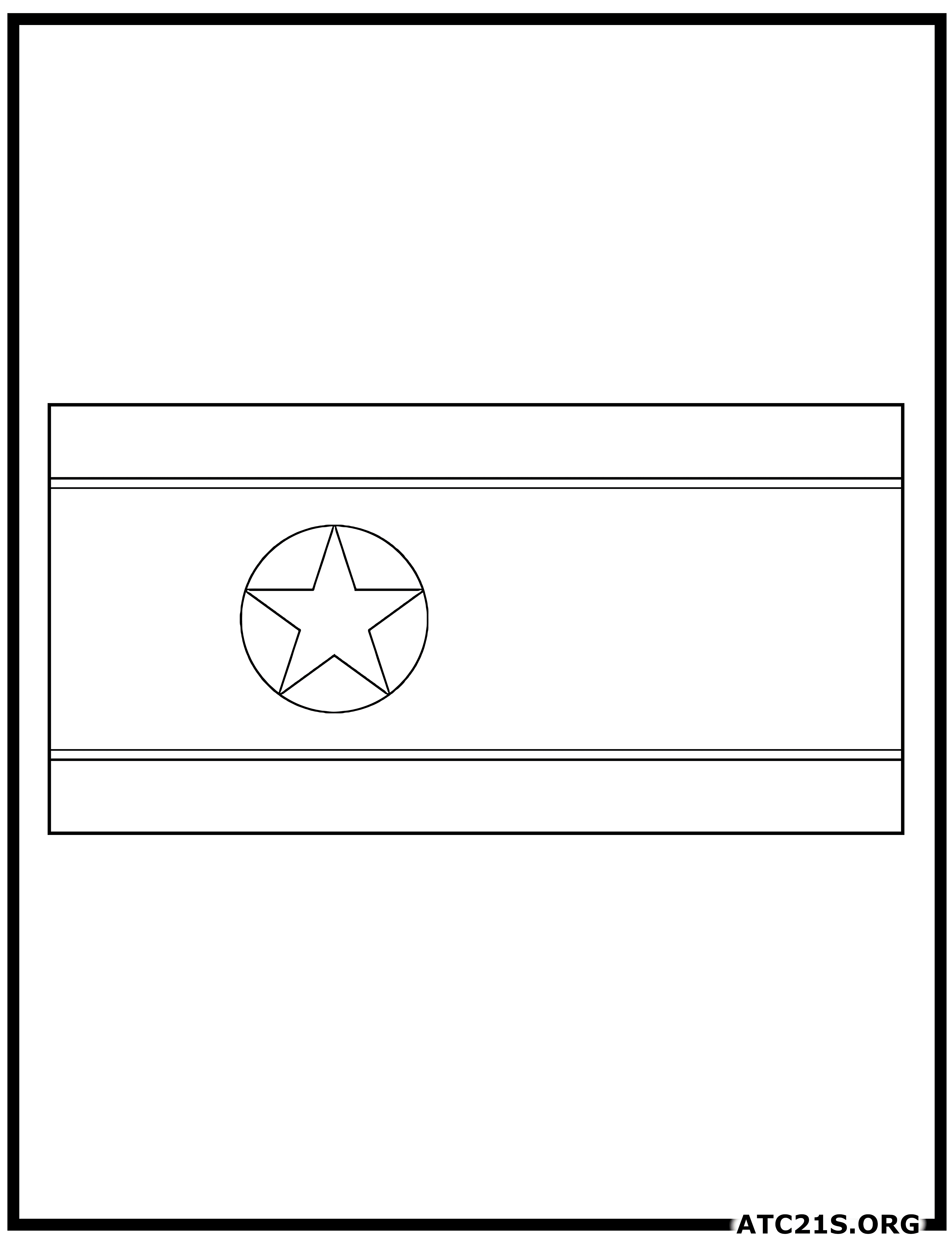 North Korea flag coloring page