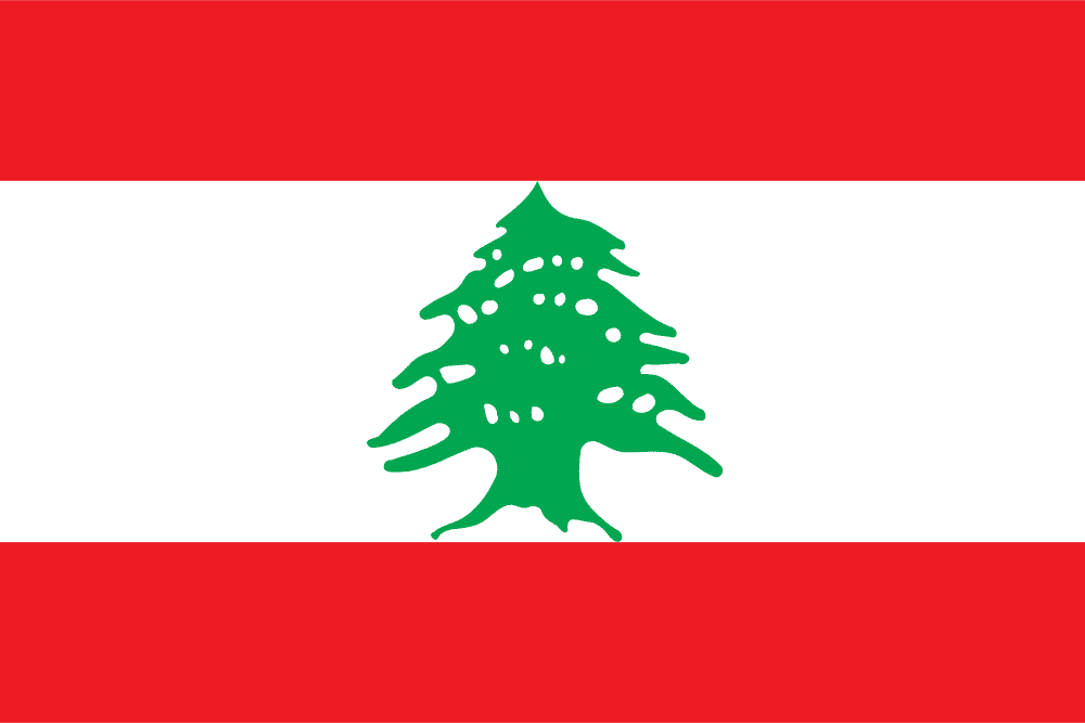Lebanon flag colored
