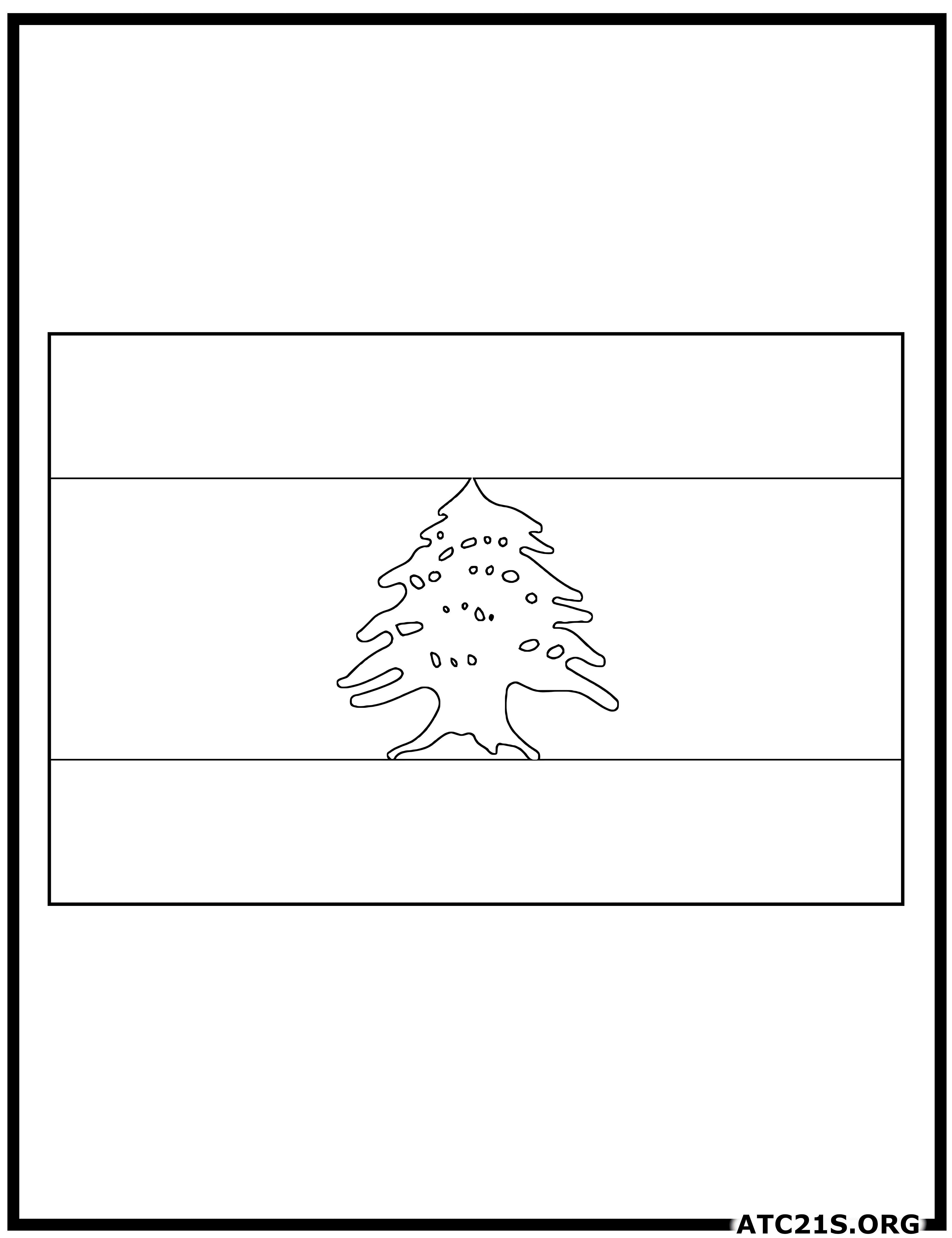 Lebanon flag coloring page