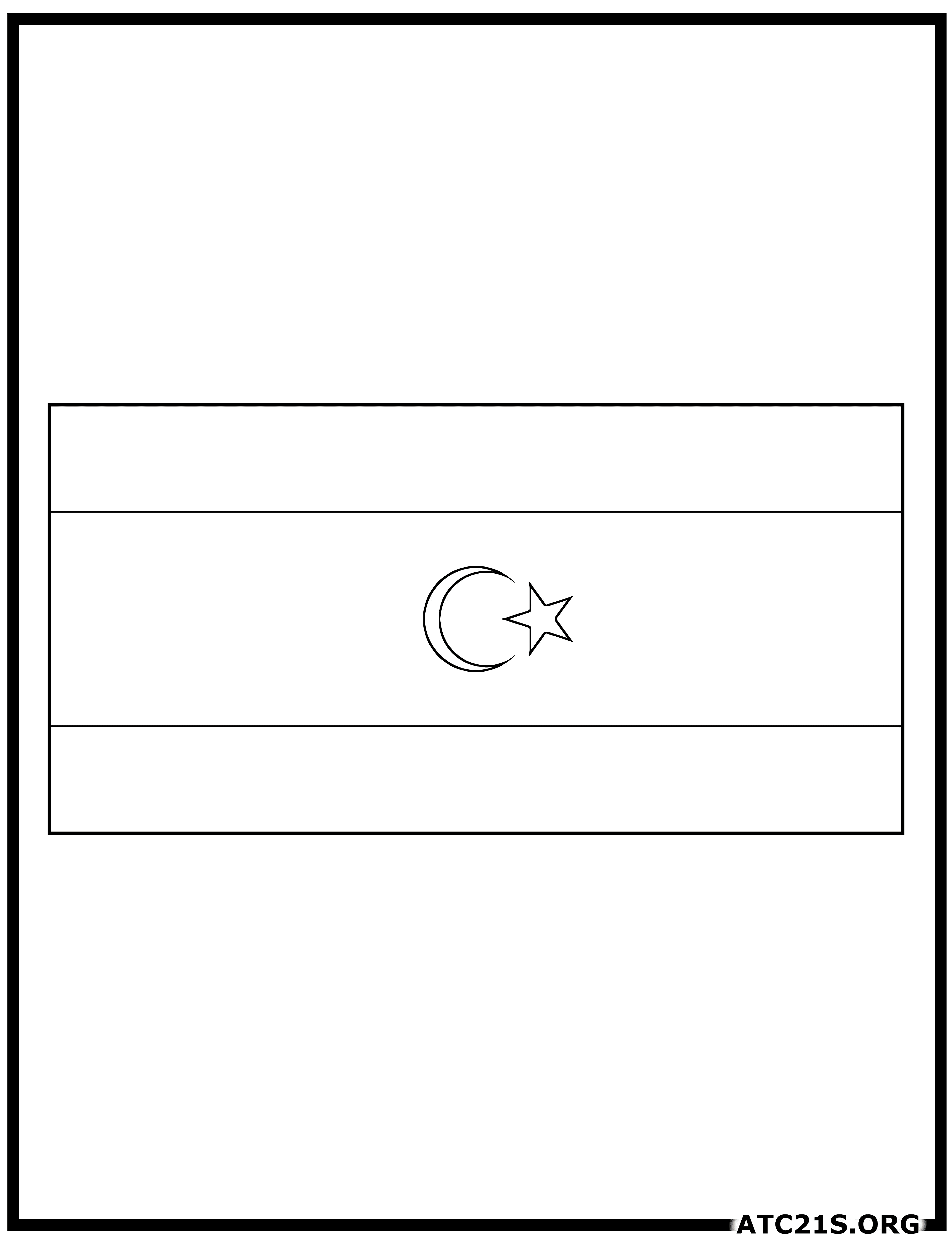 Libya flag coloring page