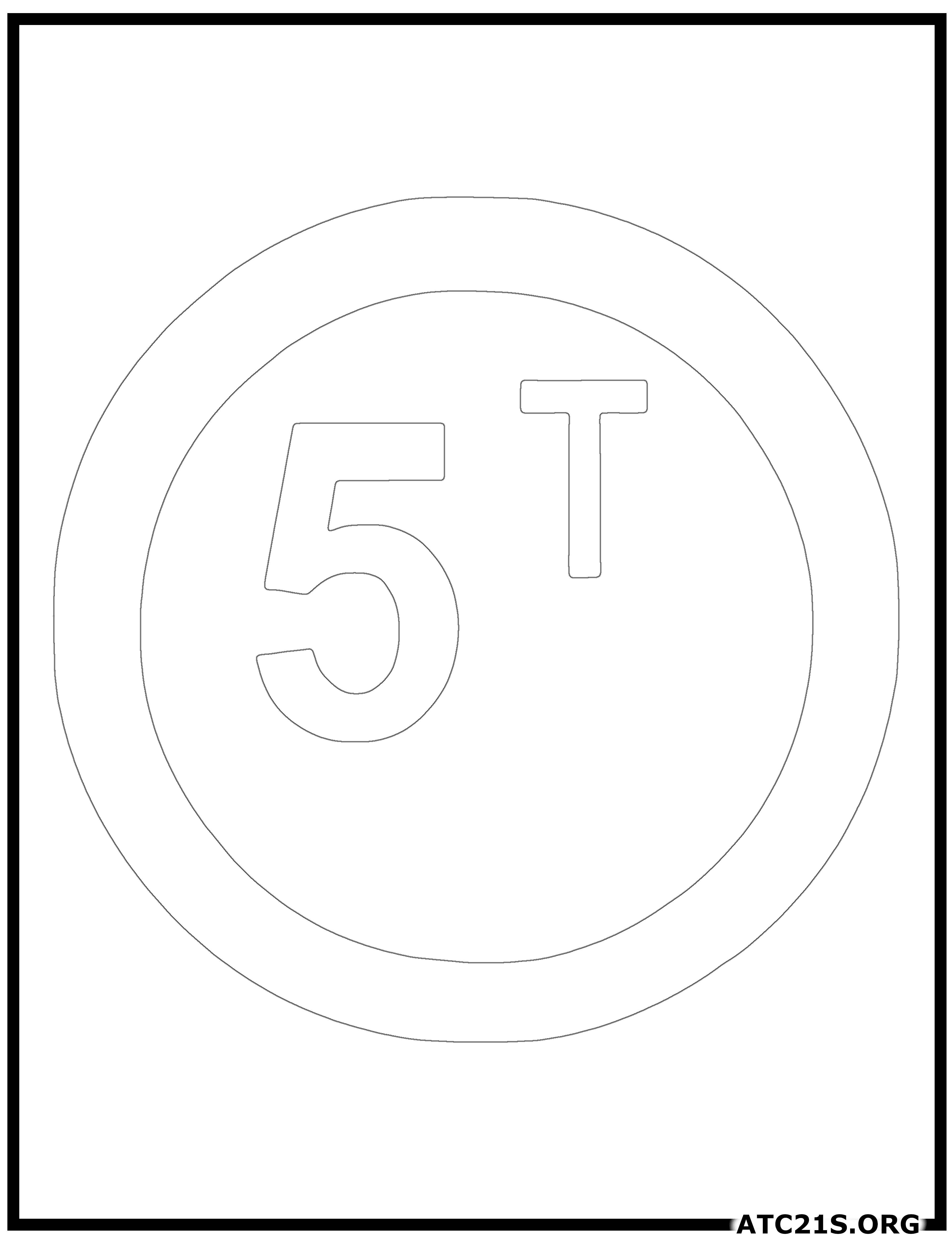 Load Limit traffic sign coloring page