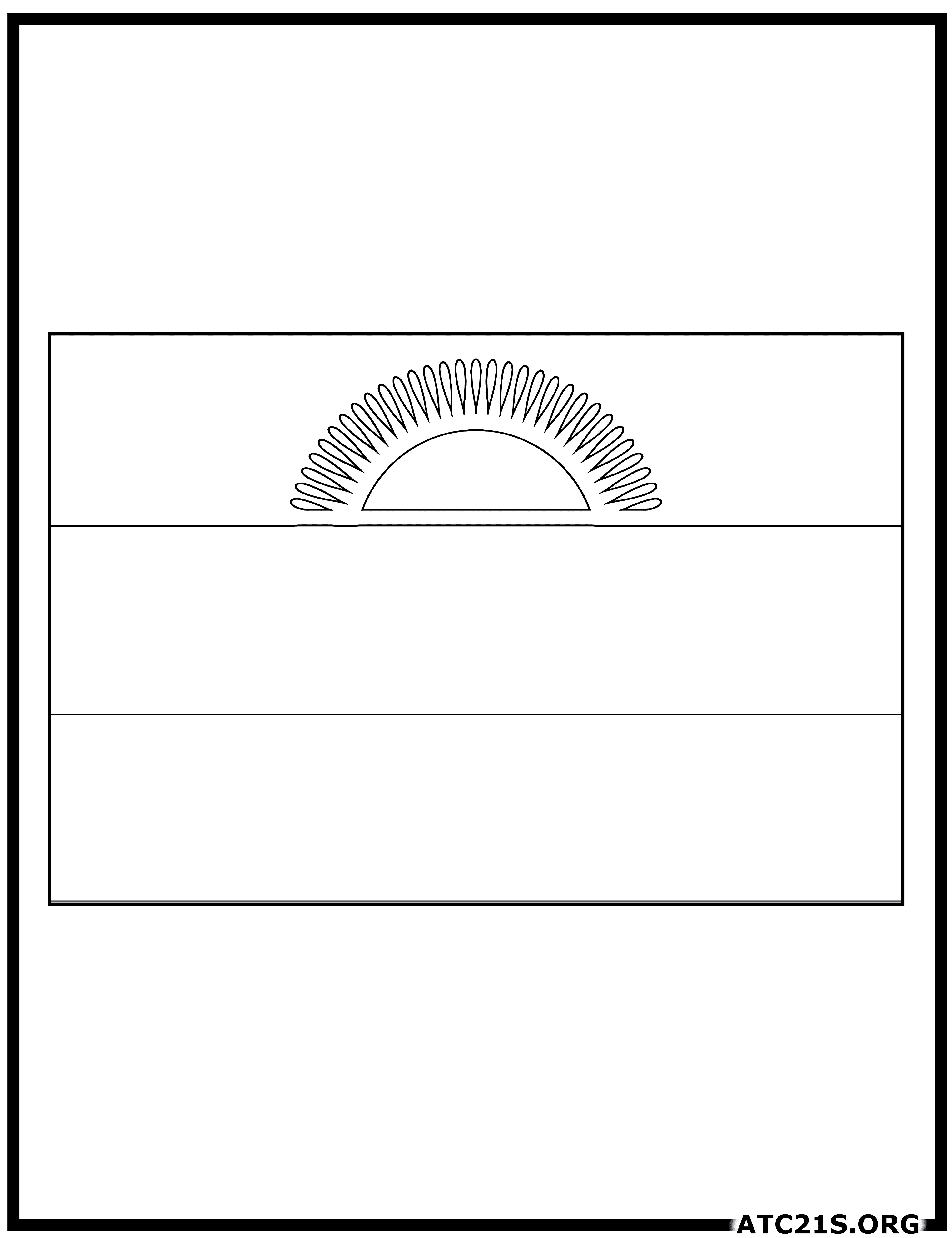 Malawi flag coloring page