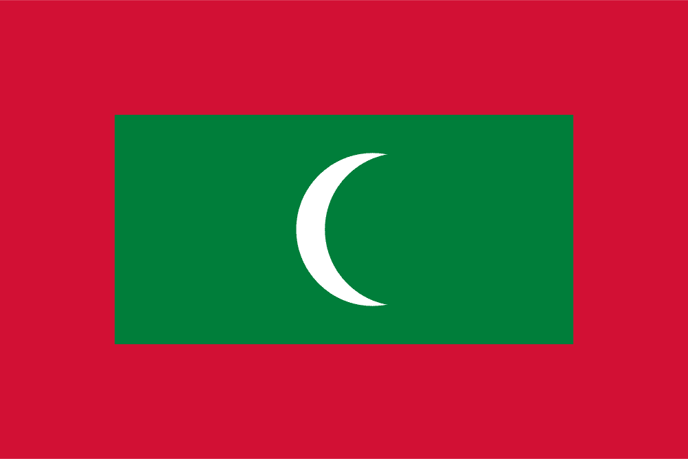 Maldives flag colored