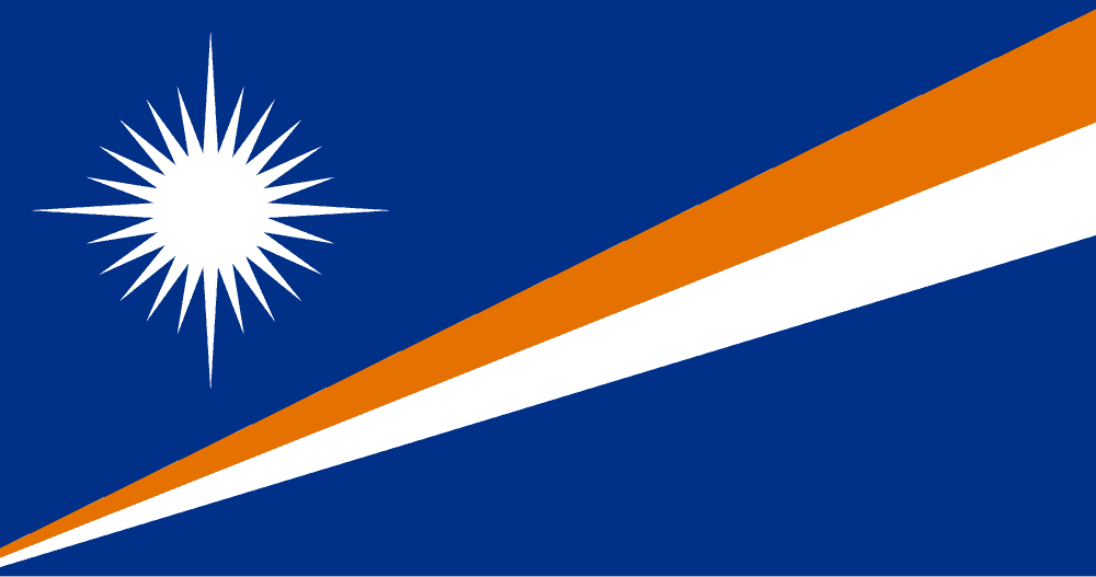 Marshall Islands flag colored