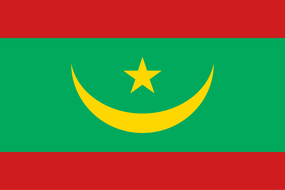 Mauritania flag colored