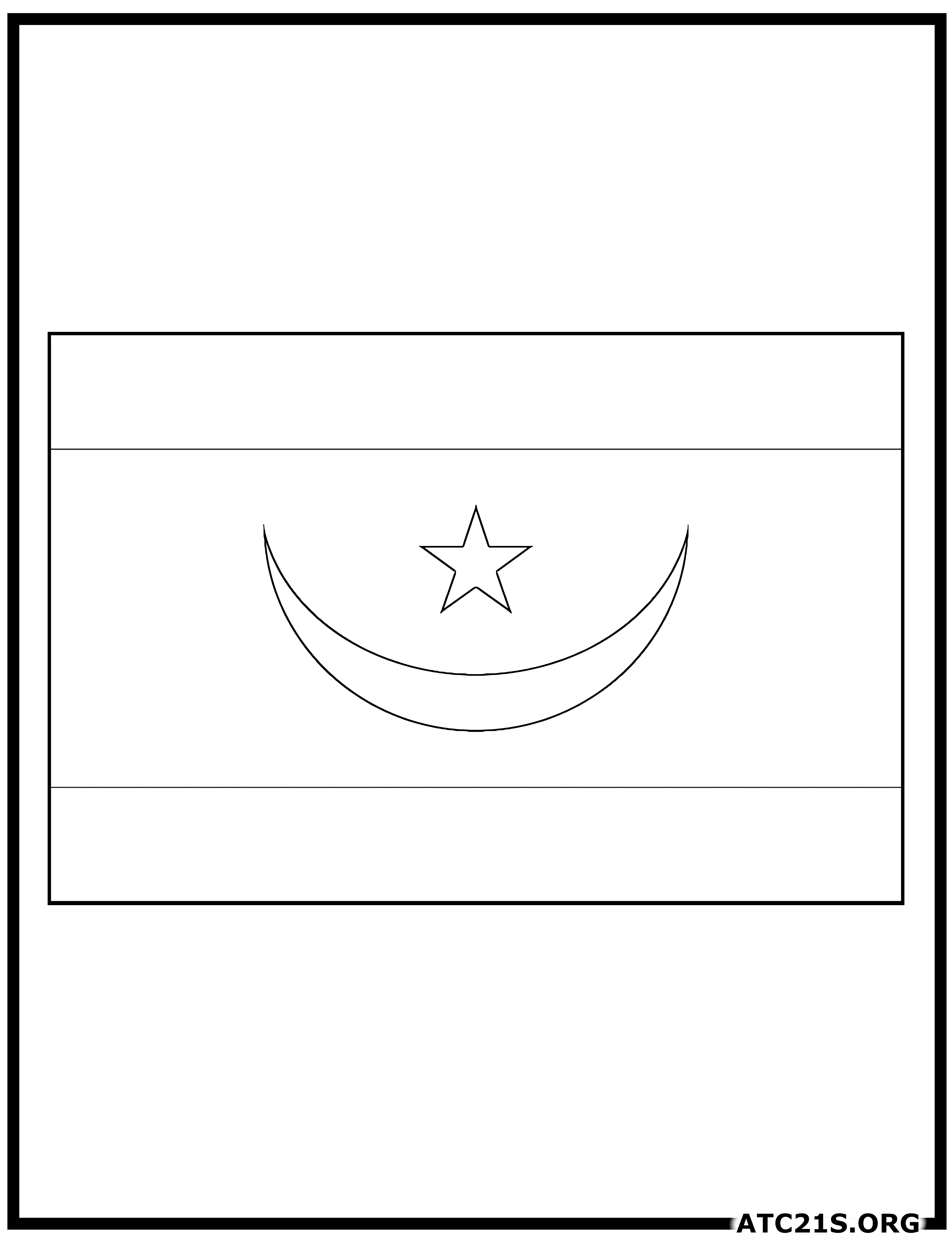 Mauritania flag coloring page
