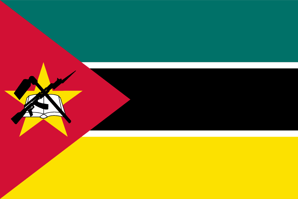 Mozambique flag colored