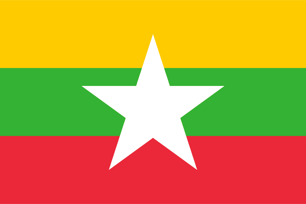Myanmar flag colored