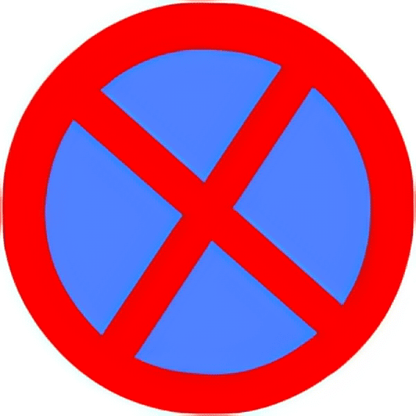 No parking or stopping traffic sign colored