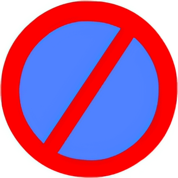 No parking traffic sign colored