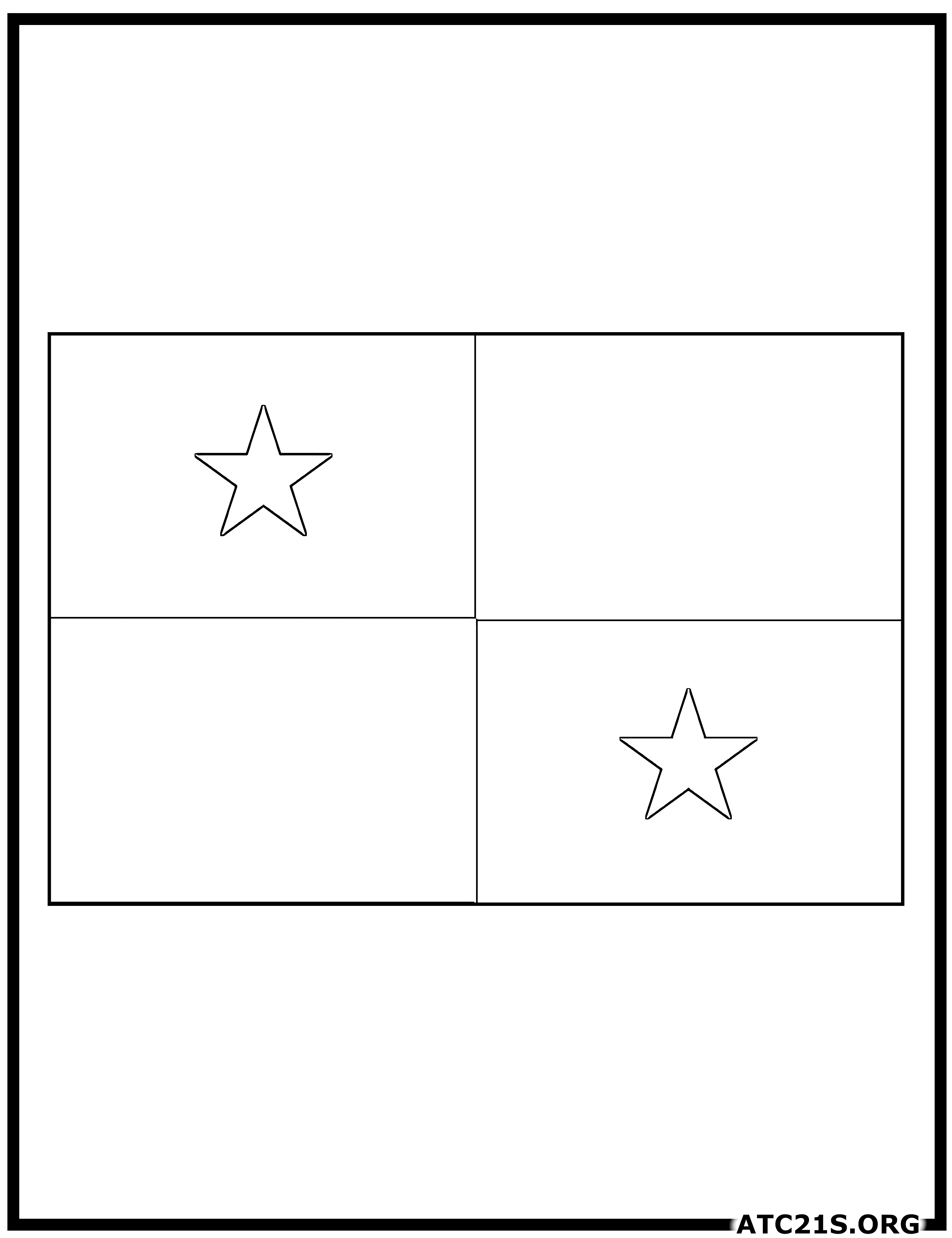 Panama flag coloring page