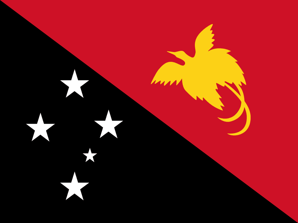 Papua New Guinea flag colored