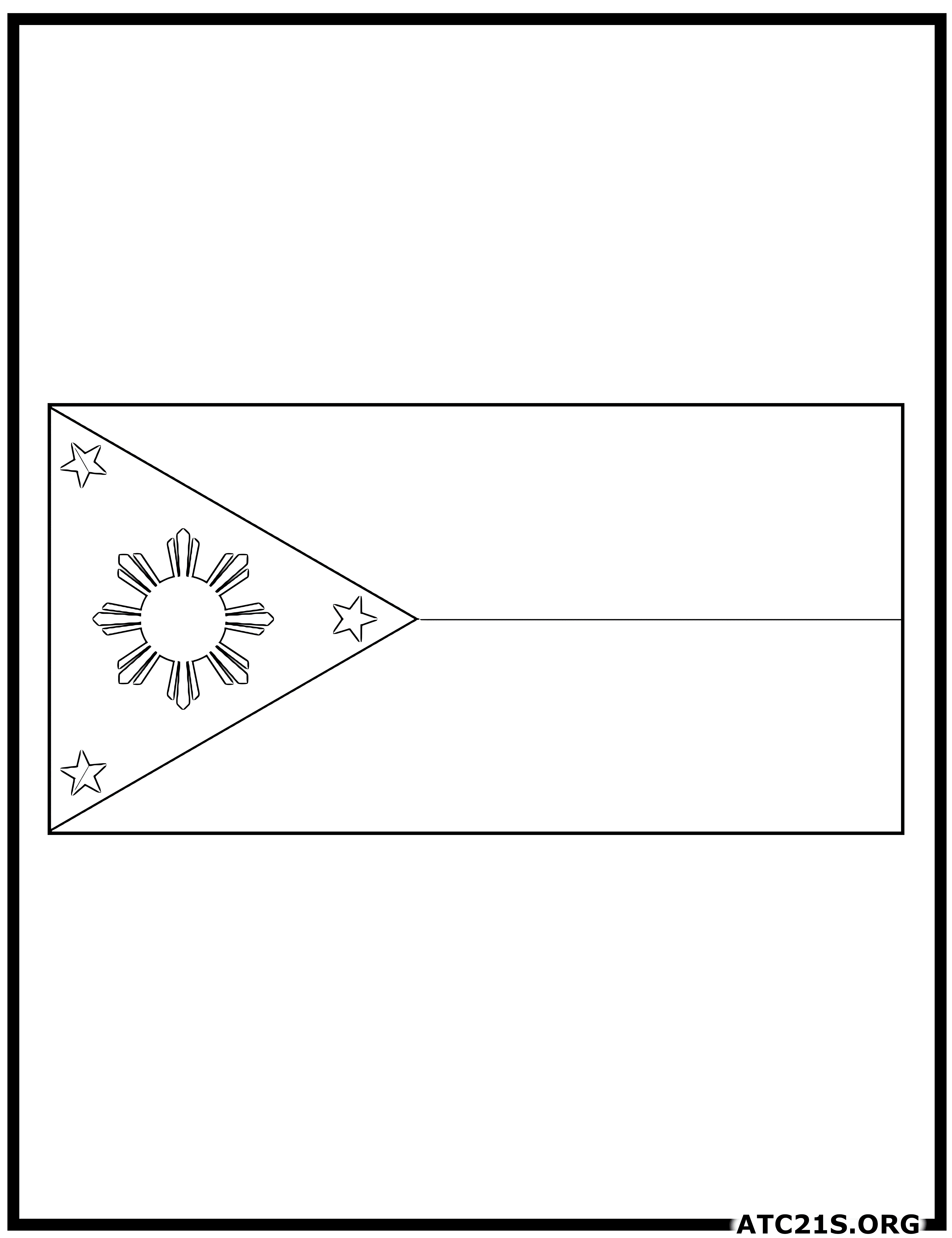 Philippines flag coloring page