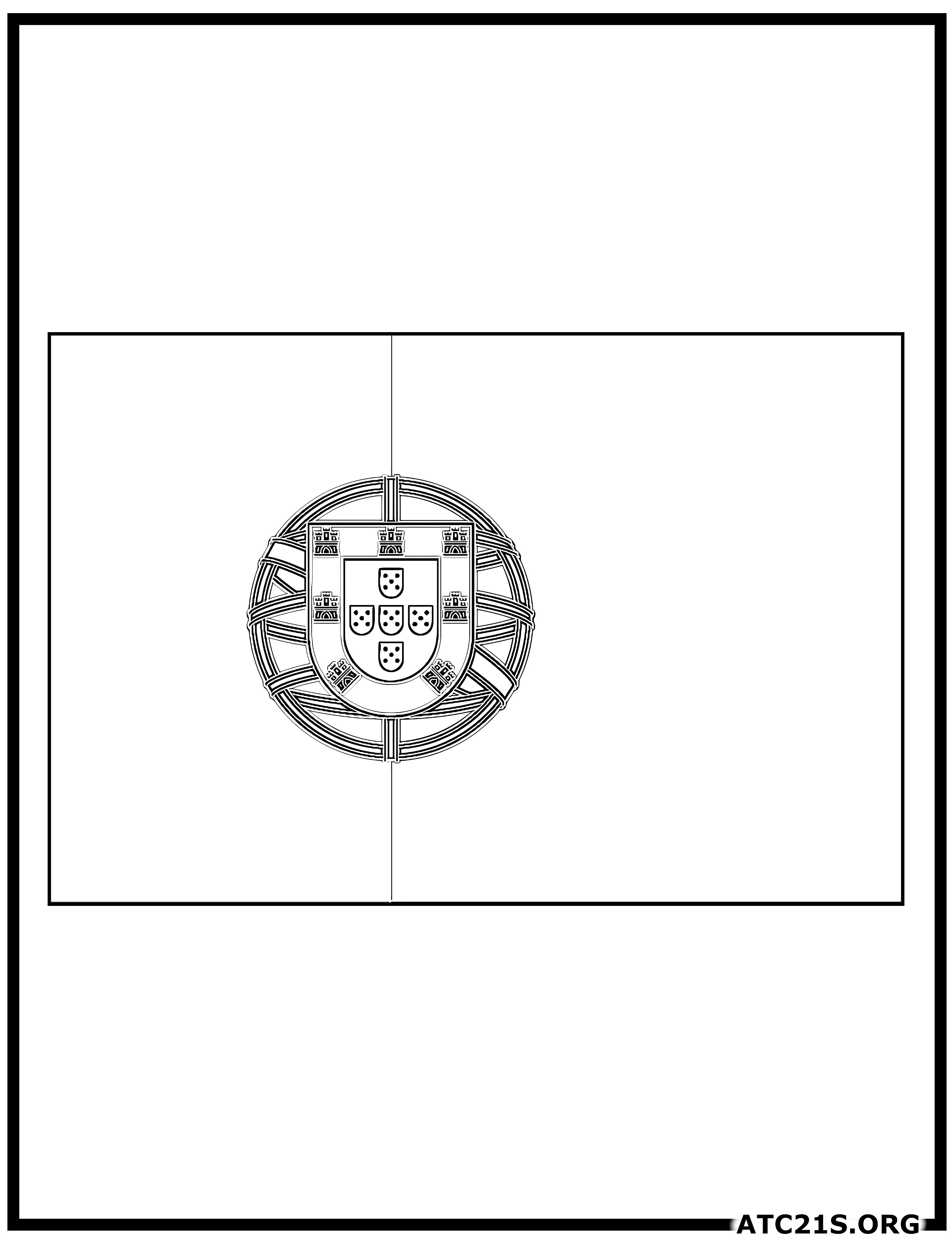Portugal flag coloring page