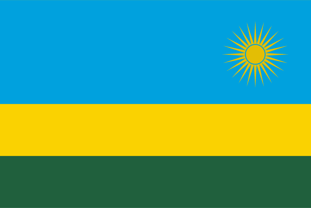 Rwanda flag colored