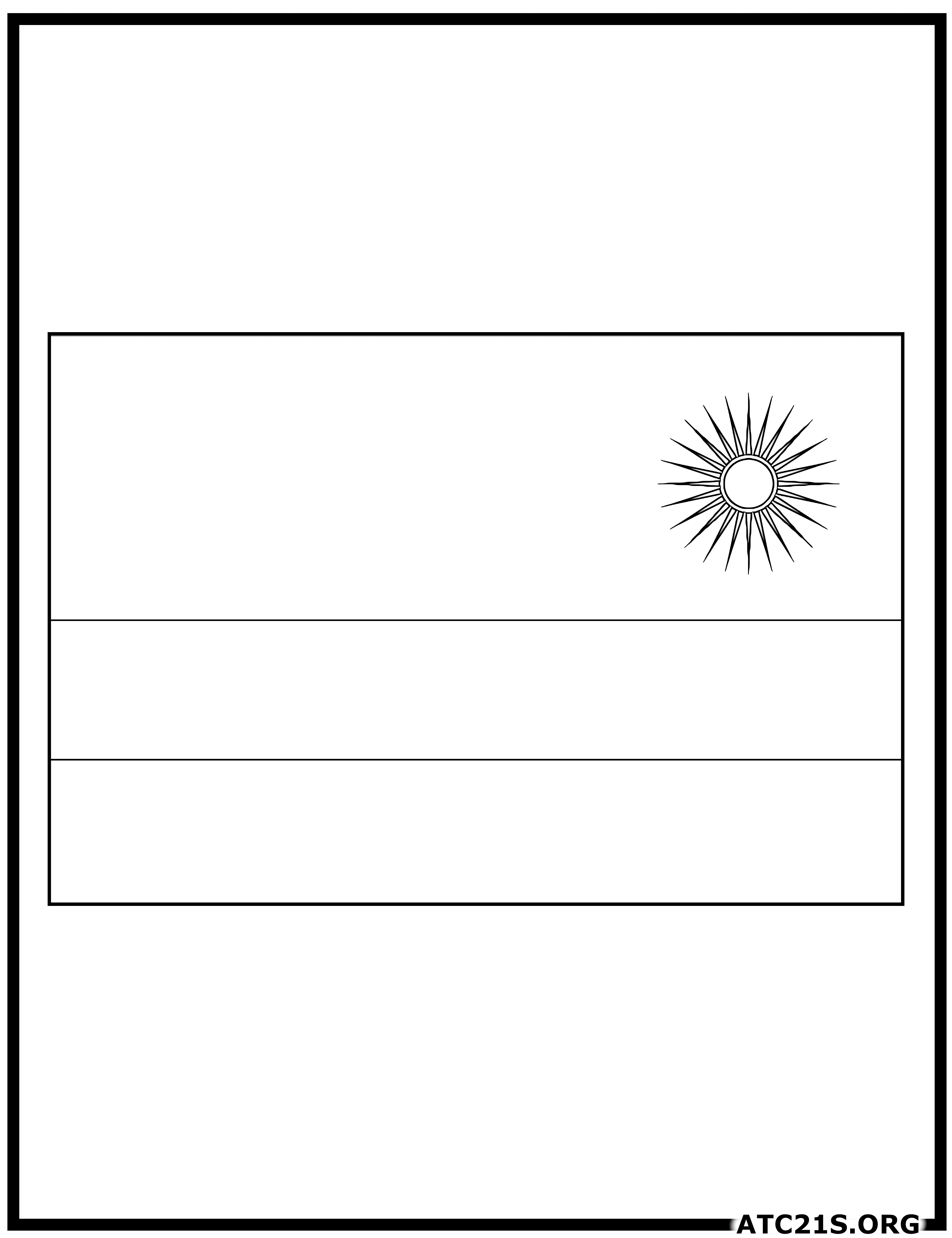 Rwanda flag coloring page