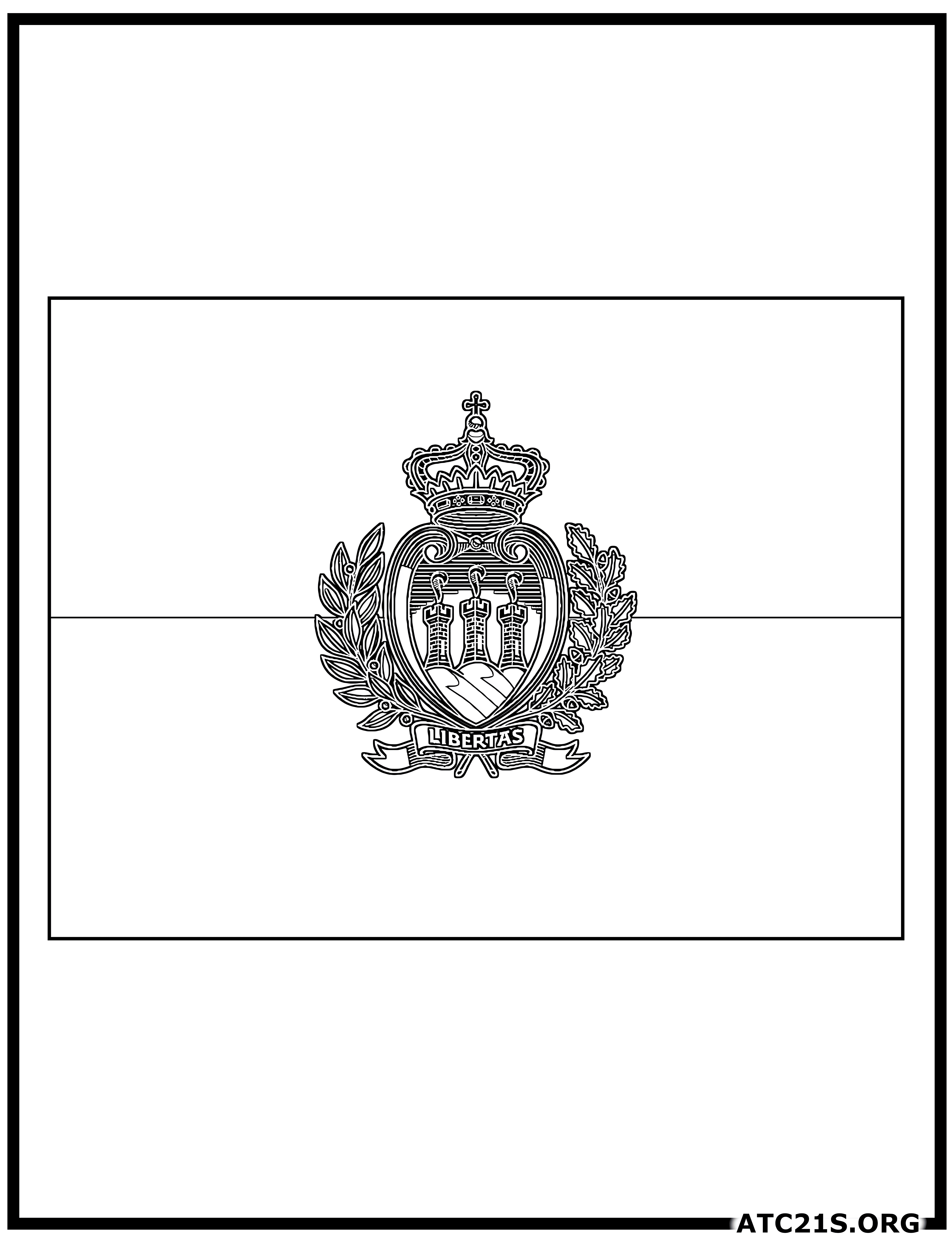 San Marino flag coloring page