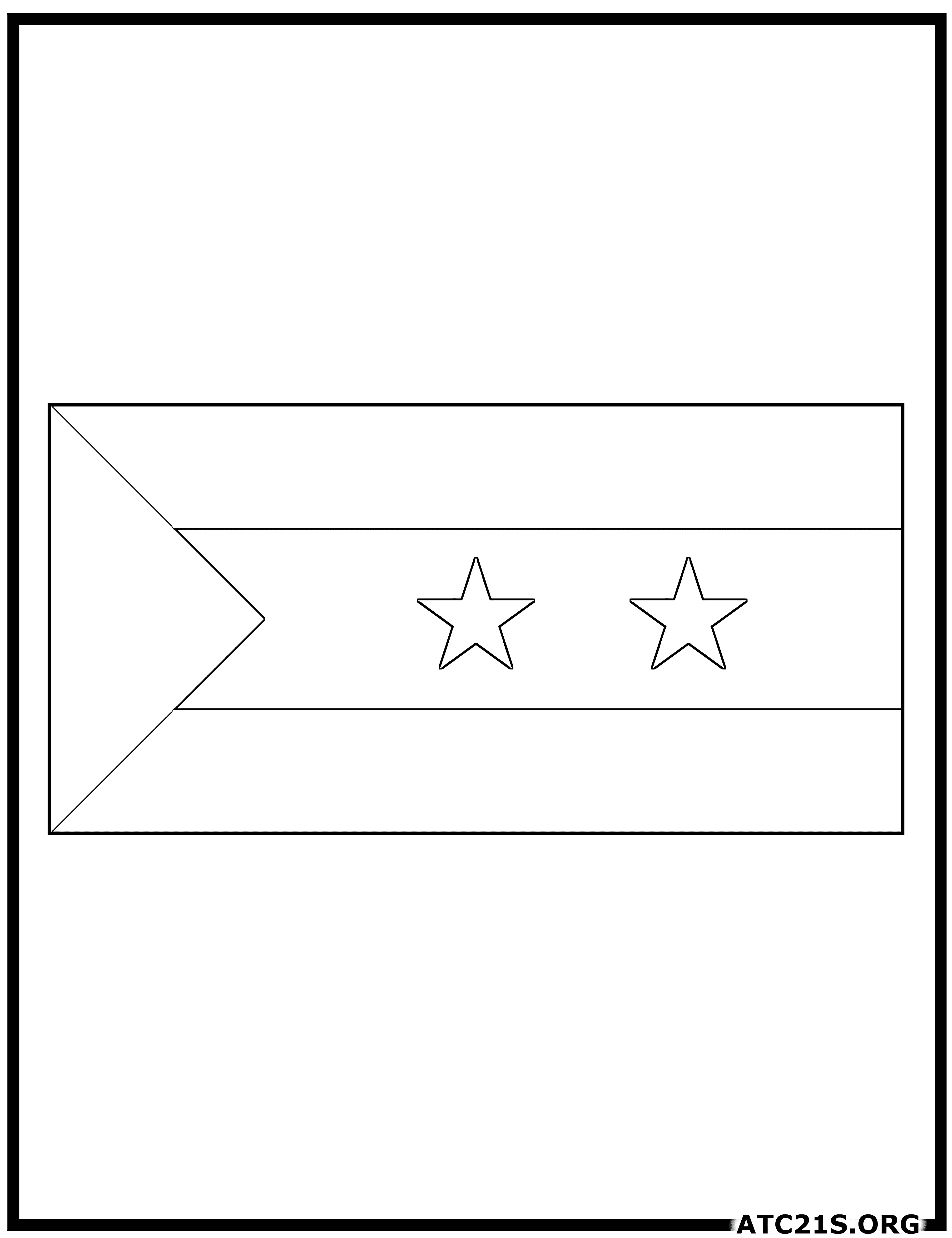 Sao Tome and Principe flag coloring page