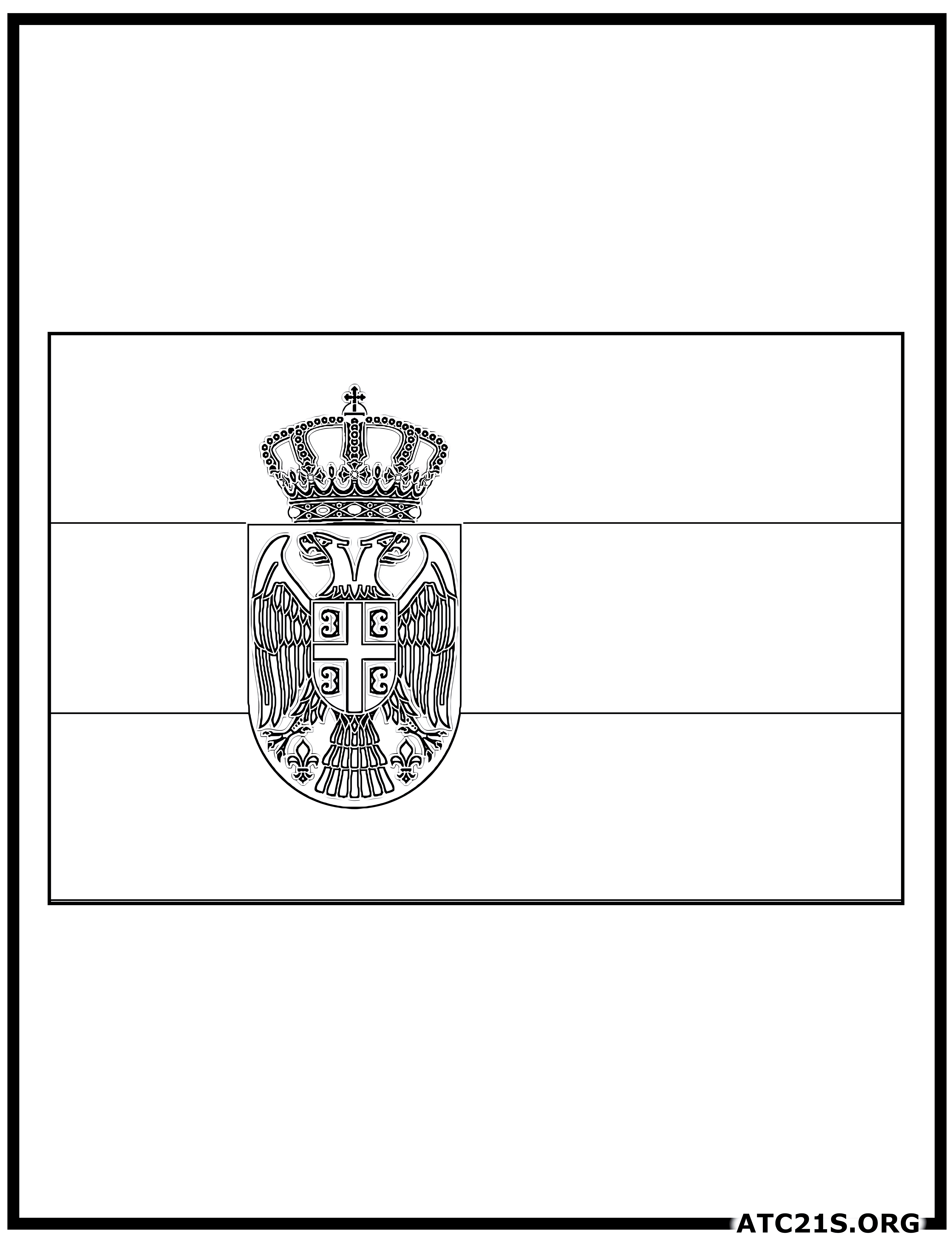 Serbia flag coloring page