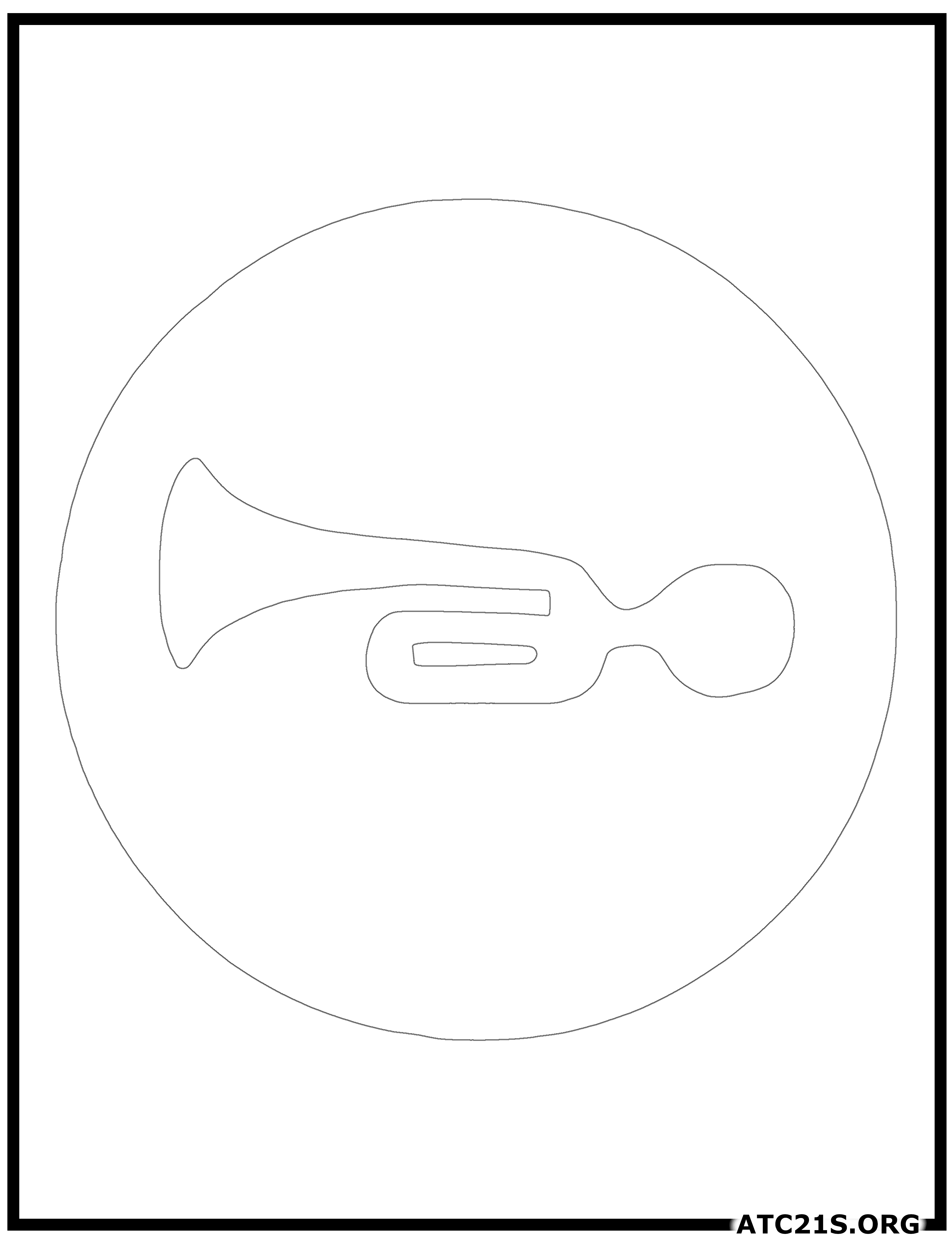 Sound Horn traffic sign coloring page