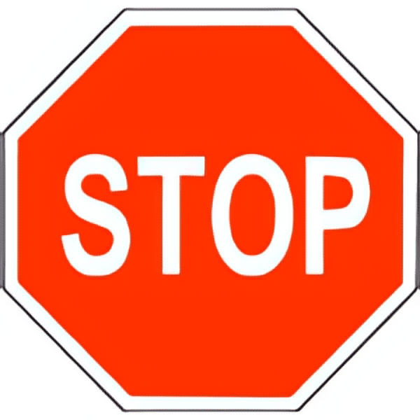 Stop traffic sign colored