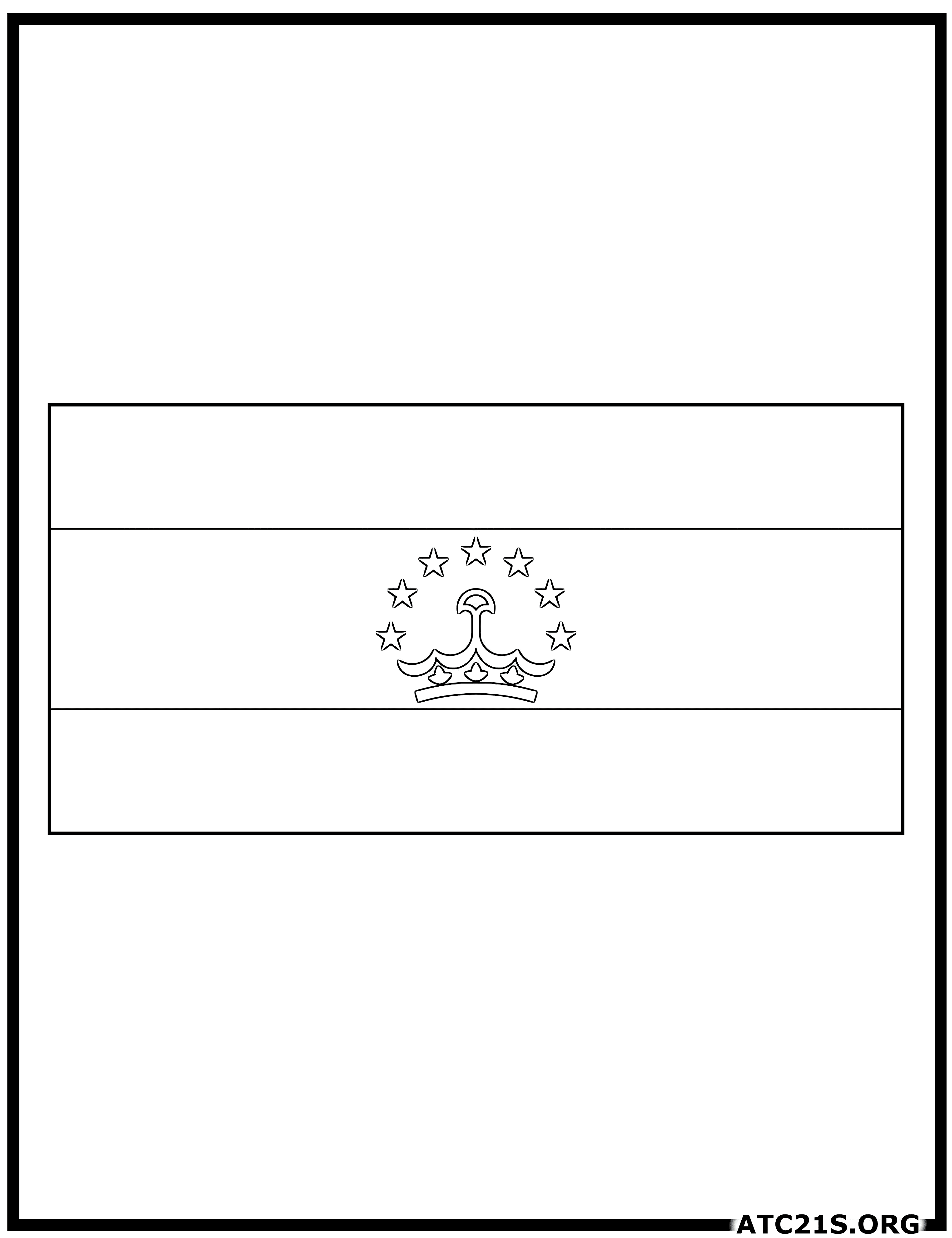 Tajikistan flag coloring page