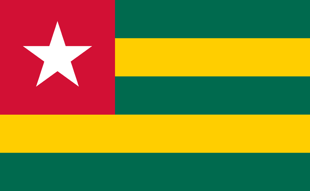 Togo flag colored