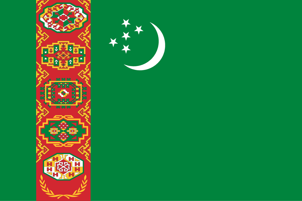 Turkmenistan flag colored