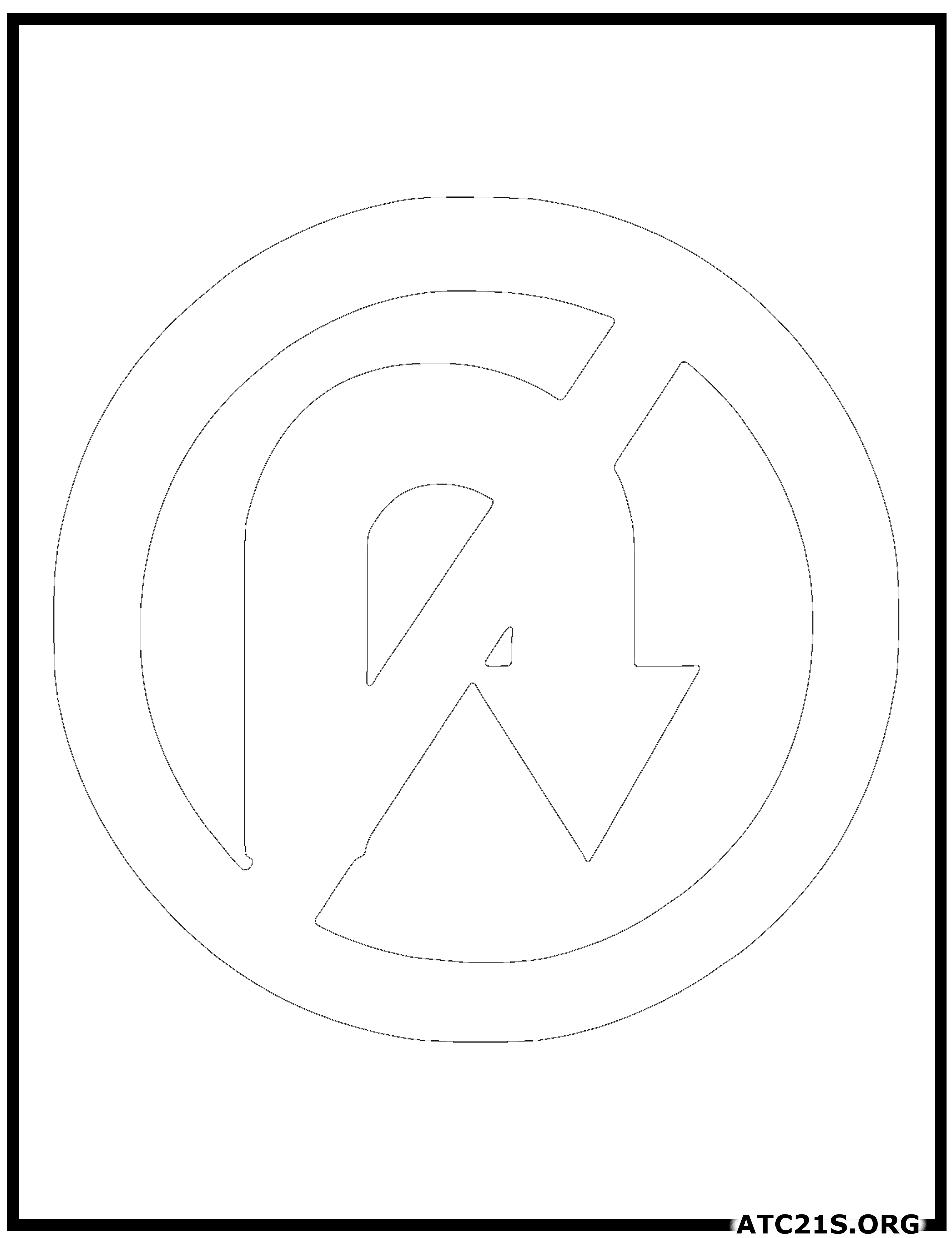 U-turn Prohibited traffic sign coloring page